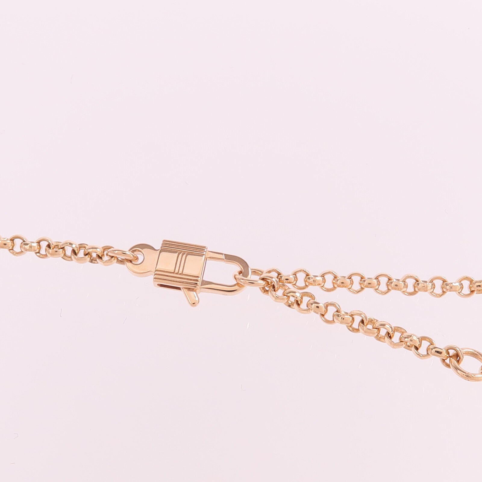 HERMES 18K玫瑰金Kelly Clochette Necklace項鍊