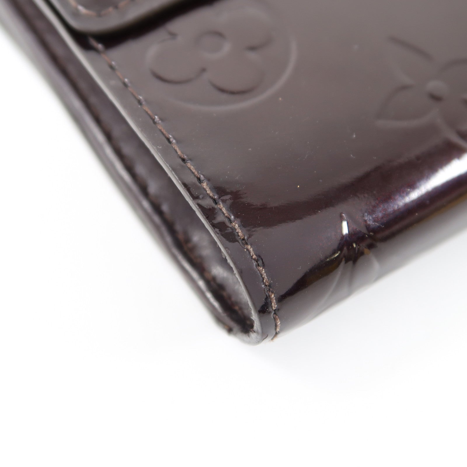LOUIS VUITTON Vernis Protefeuille Elies金扣錢包酒紅色