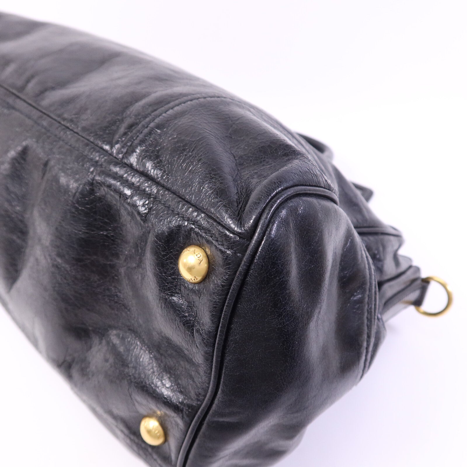PRADA 牛皮皮革2way Shoulder金扣手挽肩背兩用袋