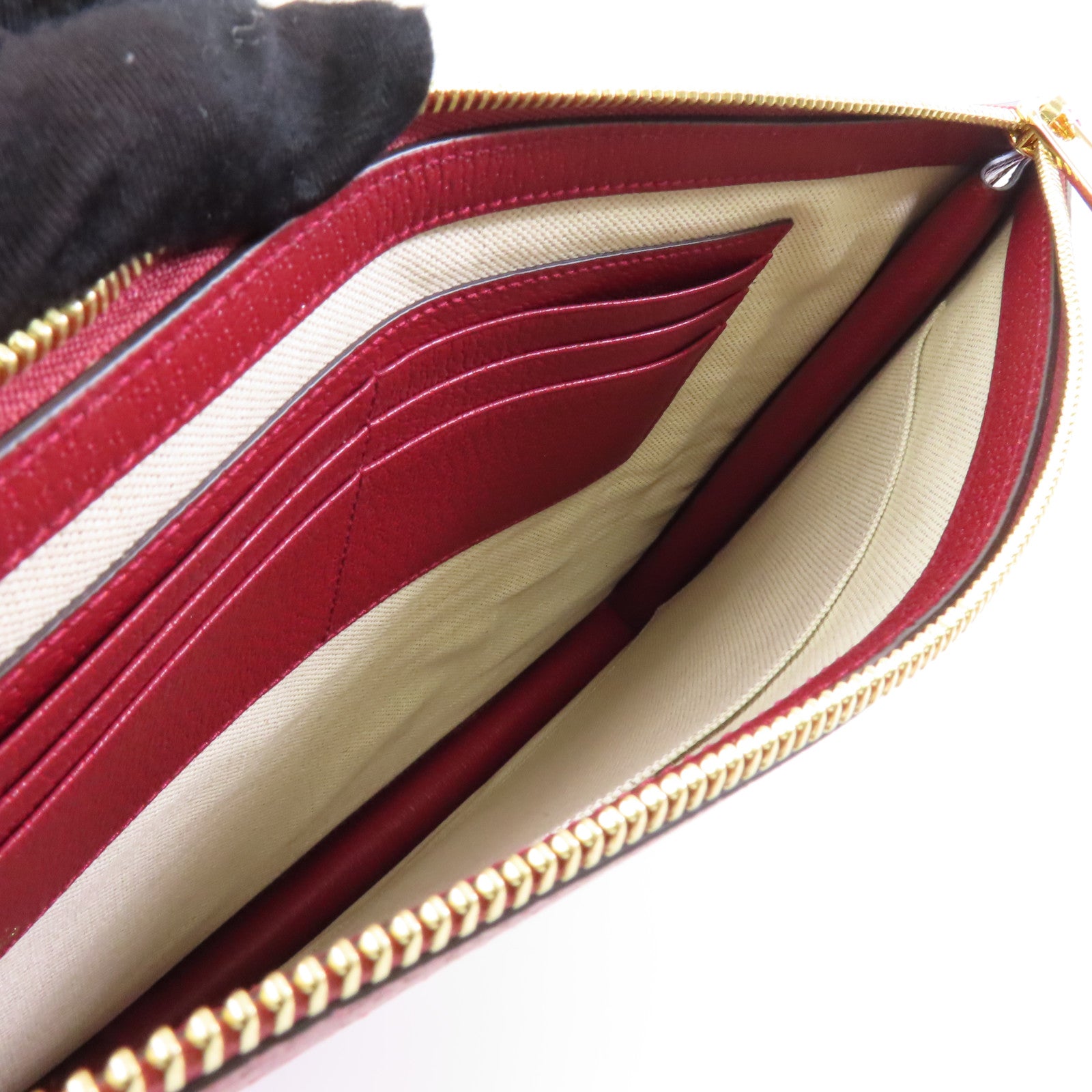 GUCCI 【激減優惠】塗層帆布Gucci x Doraemon Clutch Bag金扣手拿包啡色/紅色