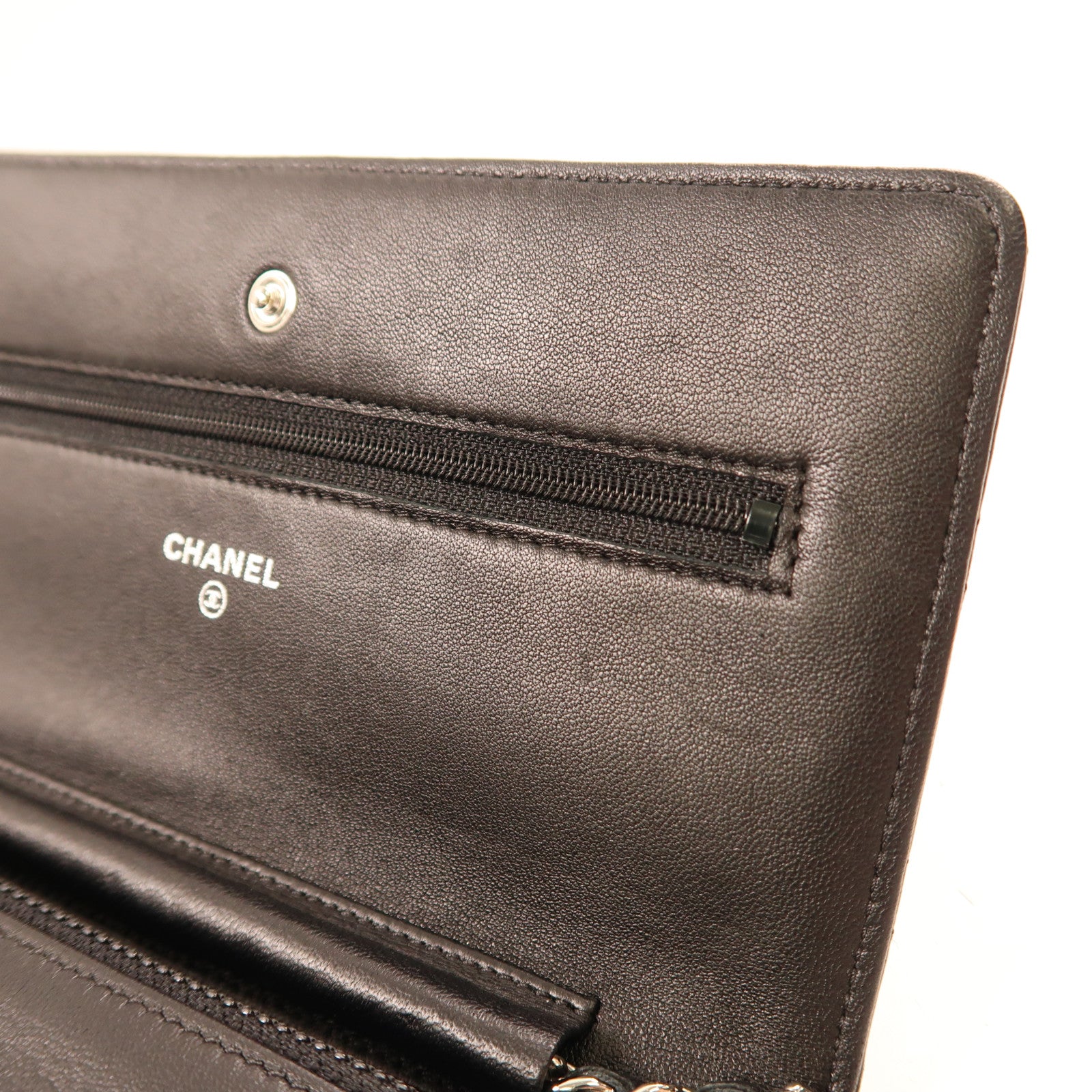 CHANEL 羊皮皮革Wallet On Chain銀扣鏈帶肩背袋