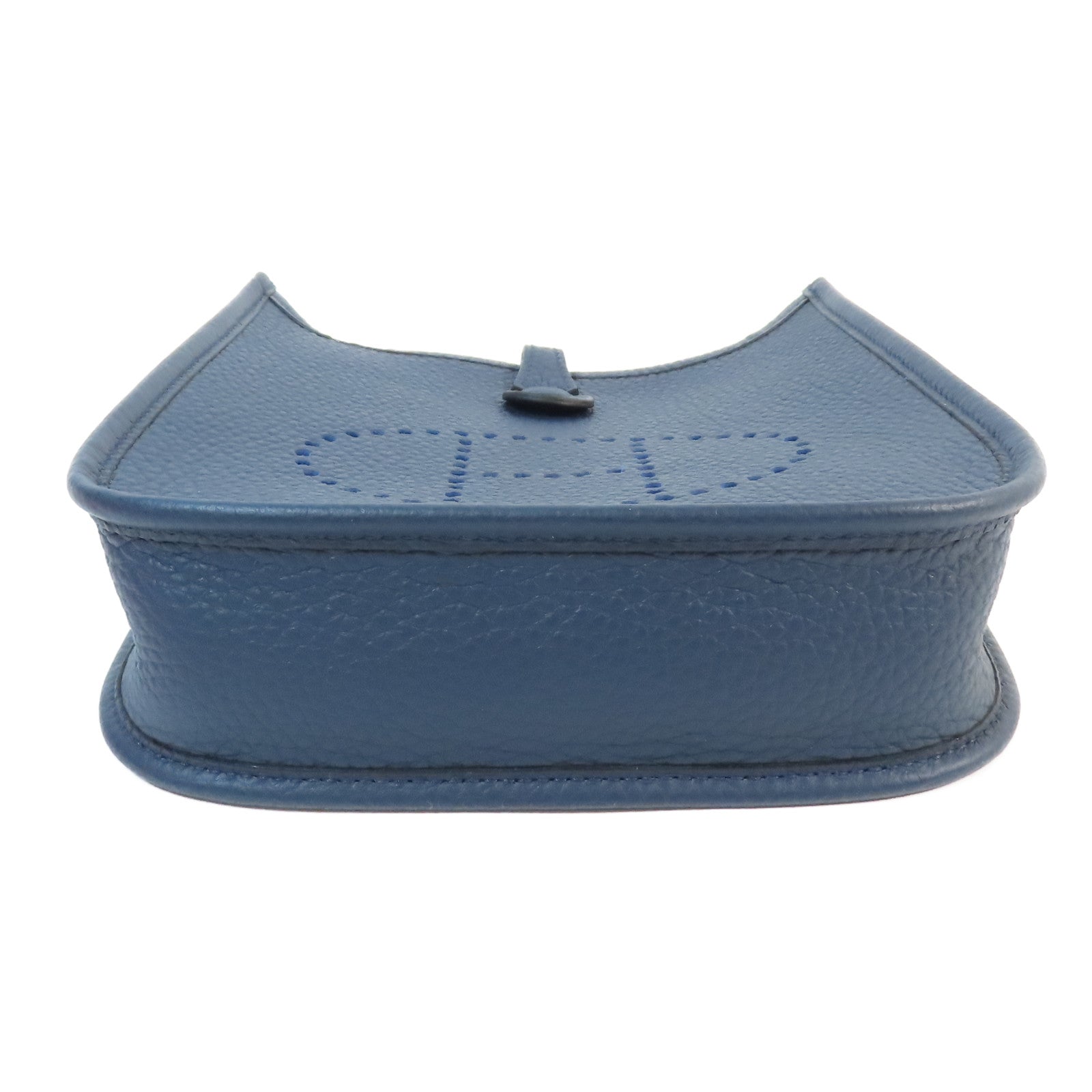 HERMES Clemence皮革Evelyne TPM金扣肩背袋Bleu De Prusse