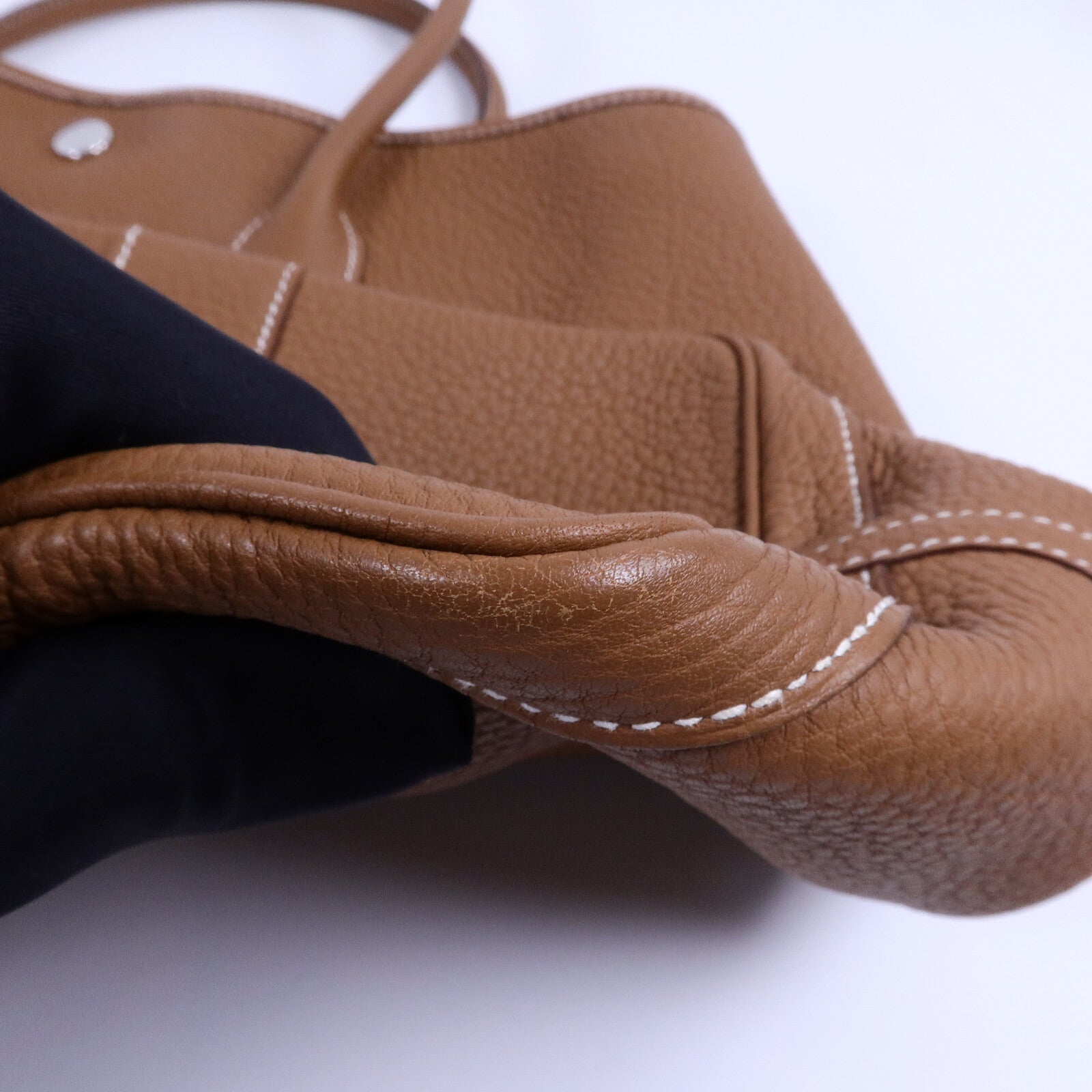 HERMES Negonda皮革Garden Party PM手挽袋Gold