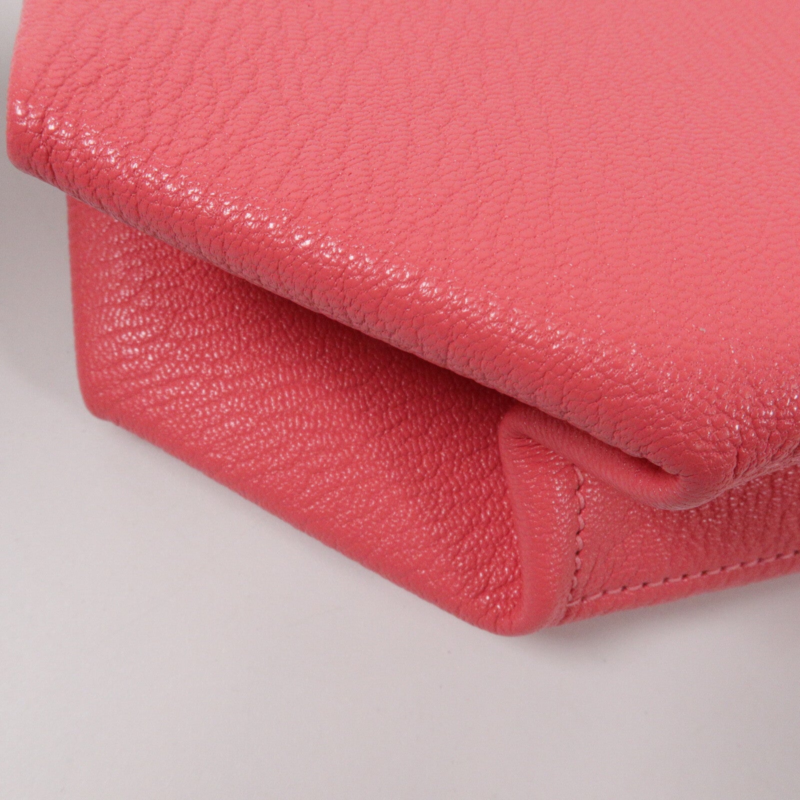 HERMES Chevre皮革Opli Clutch手提包Rose Lipstick