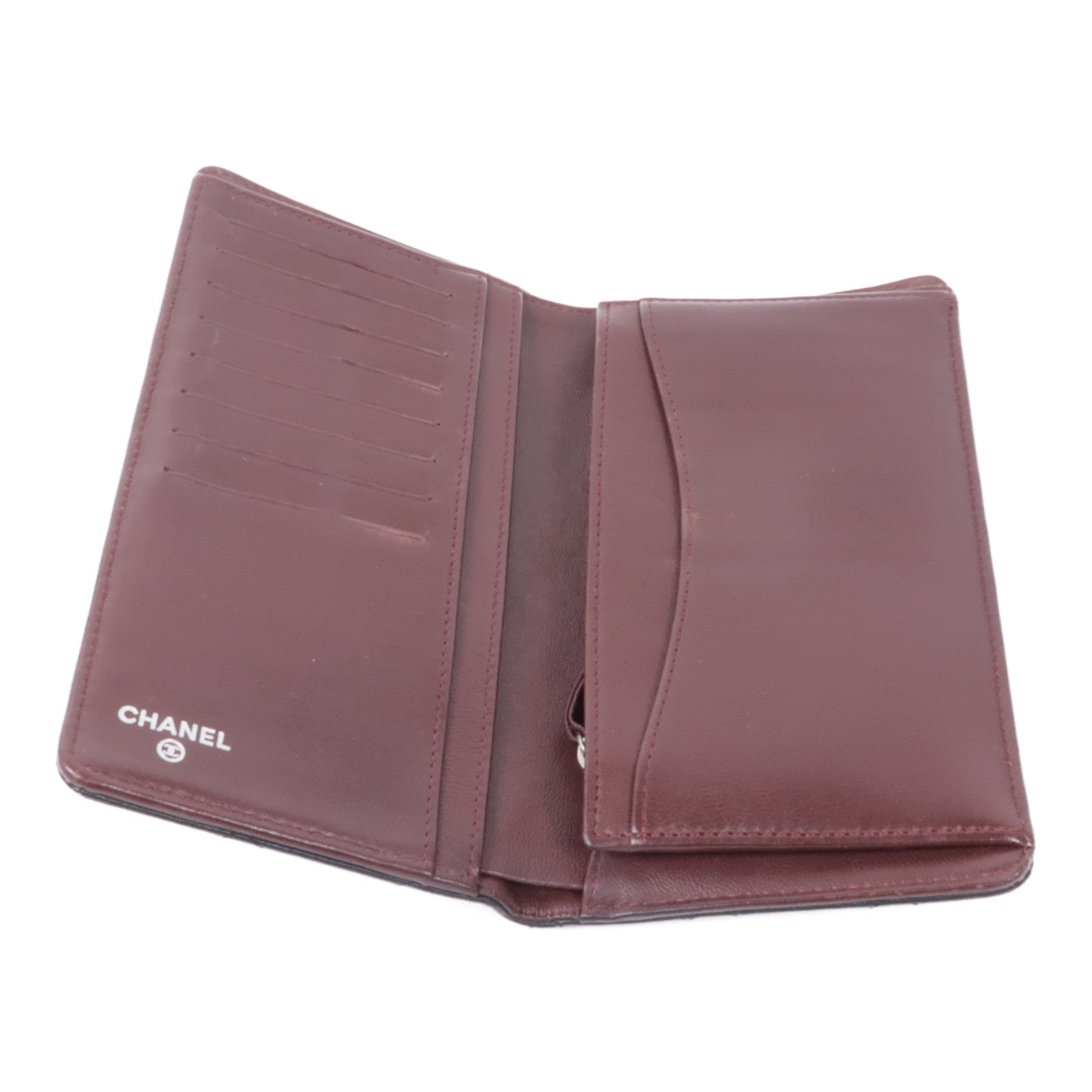 CHANEL 【激減優惠】羊皮皮革Long Wallet銀扣長錢包