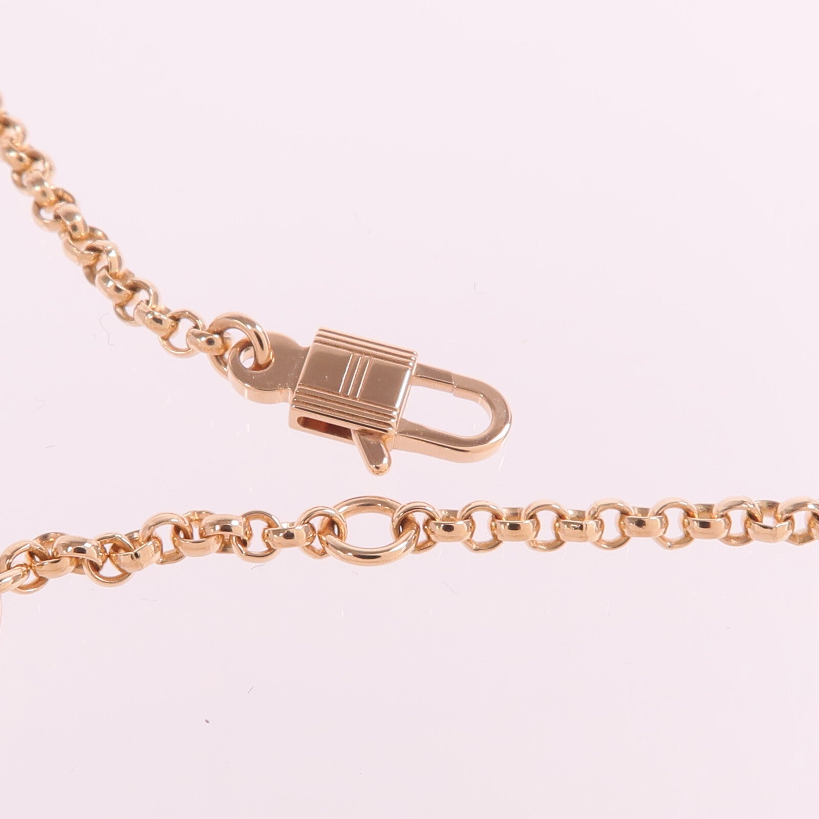 HERMES 18K玫瑰金Kelly Clochette Necklace項鍊