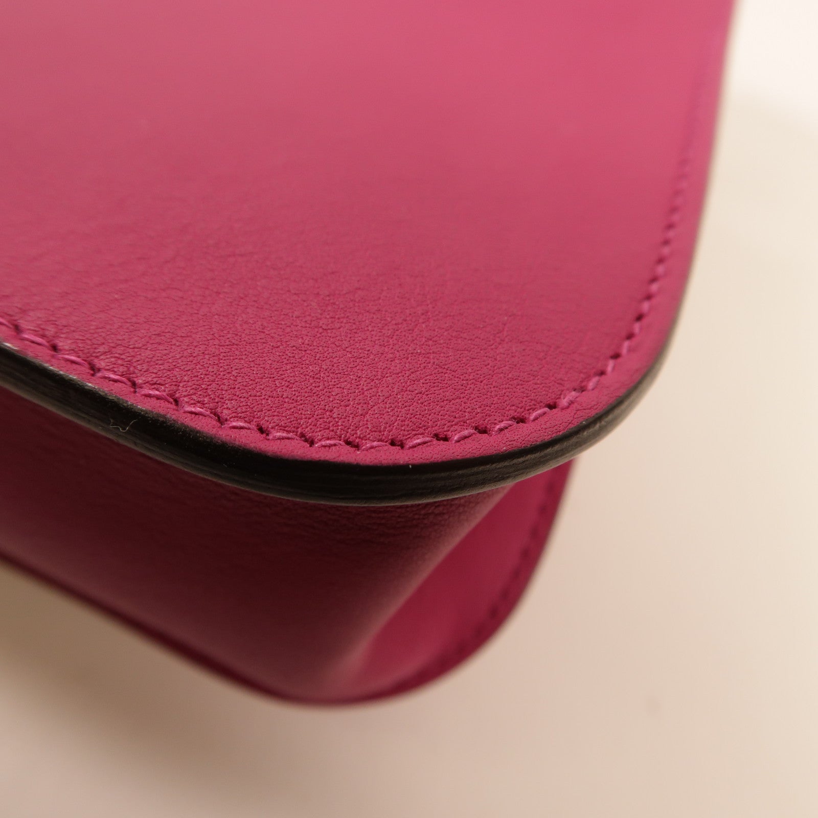 HERMES【激減優惠】 Swift皮革Mini Halzan銀扣手挽肩背兩用袋Rose Pourpre
