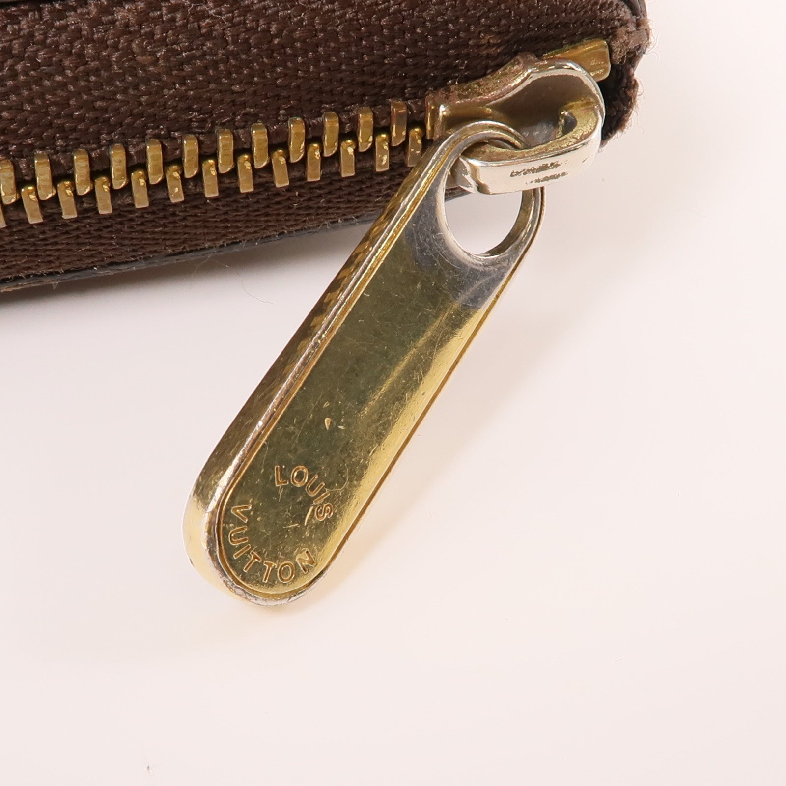 LOUIS VUITTON Damier Zippy Coin Purse金扣零錢包棕色