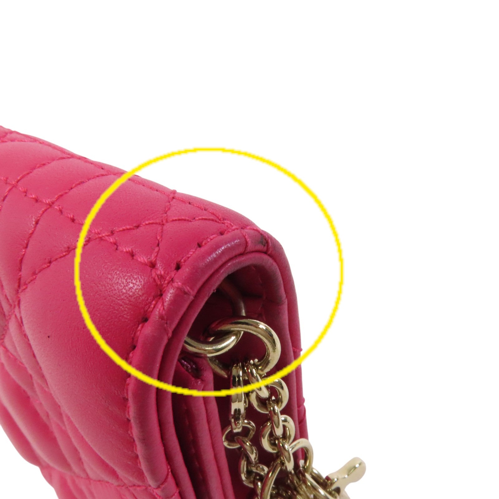 Dior 羊皮皮革Chain Shoulder Bag金扣鏈帶肩背袋