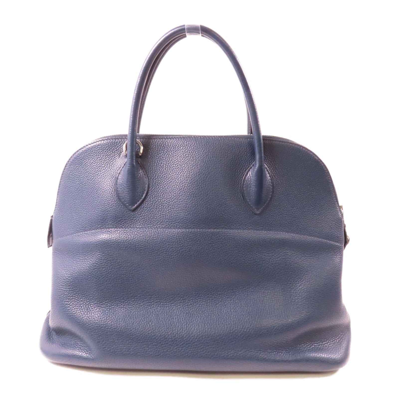 HERMES Taurillon Clemence皮革Bolide 35銀扣手挽肩背兩用袋藍色