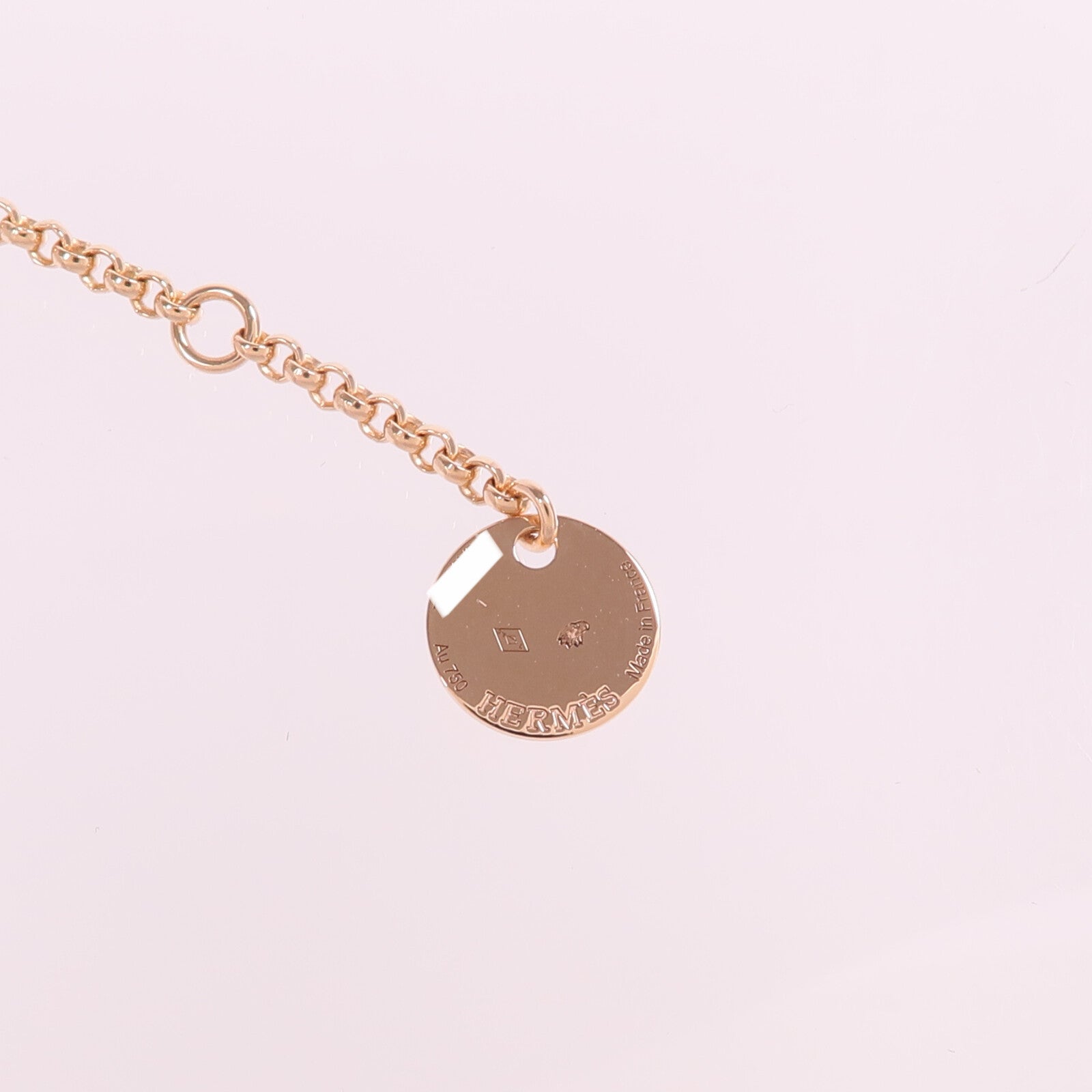 HERMES 18K玫瑰金Kelly Clochette Necklace項鍊