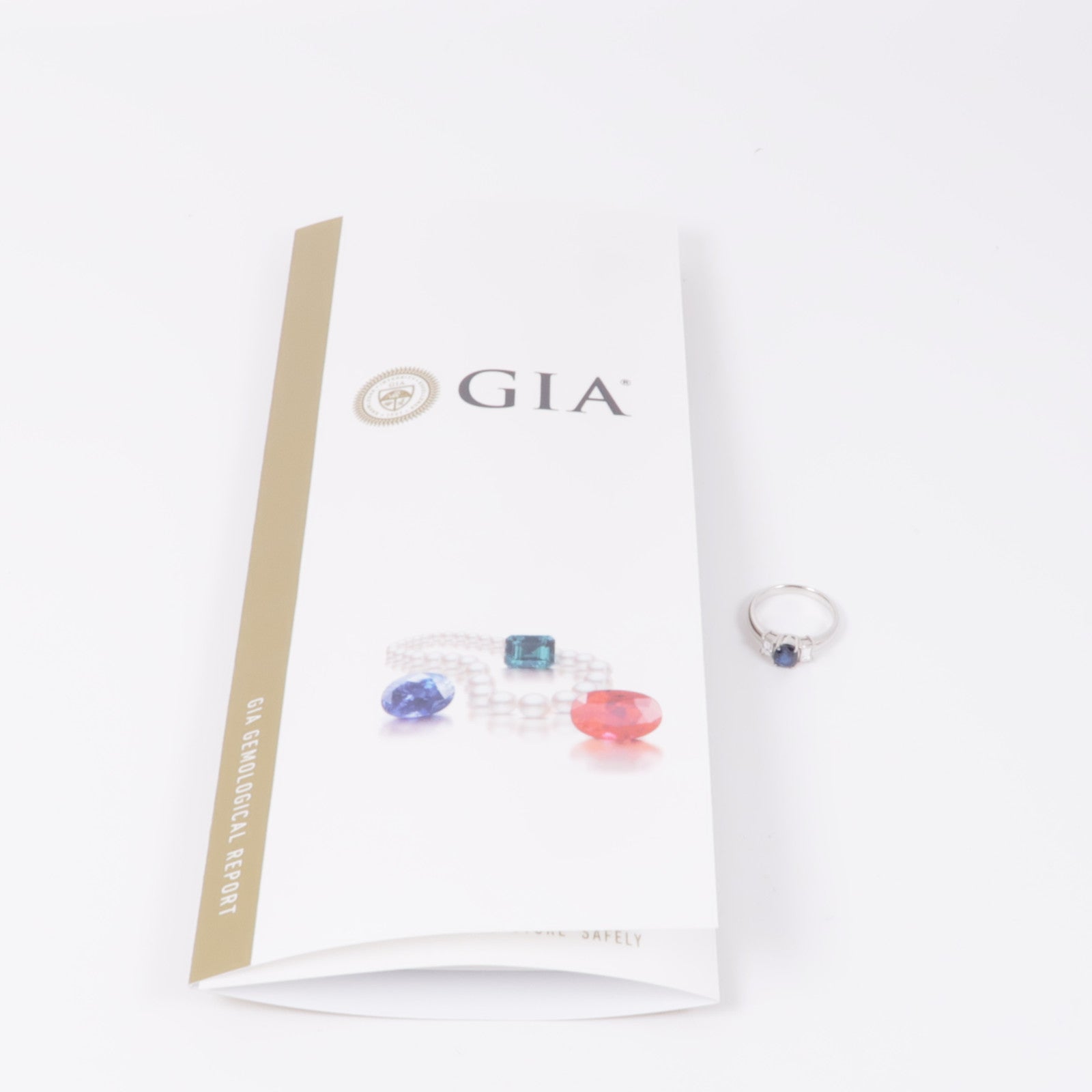 JEWELRY PT900鉑金Sapphire/Diamond Ring藍寶石/鑽石戒指US#5.25