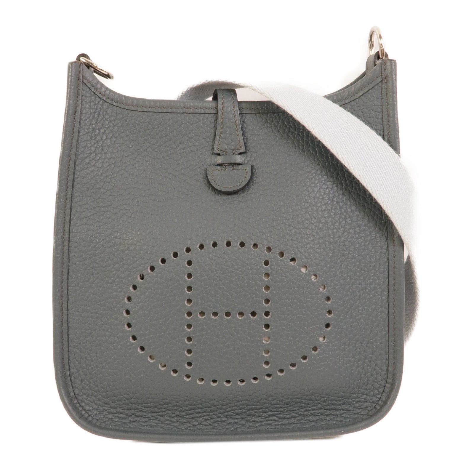 HERMES Clemence皮革Evelyne TPM肩背袋Bleu Orage
