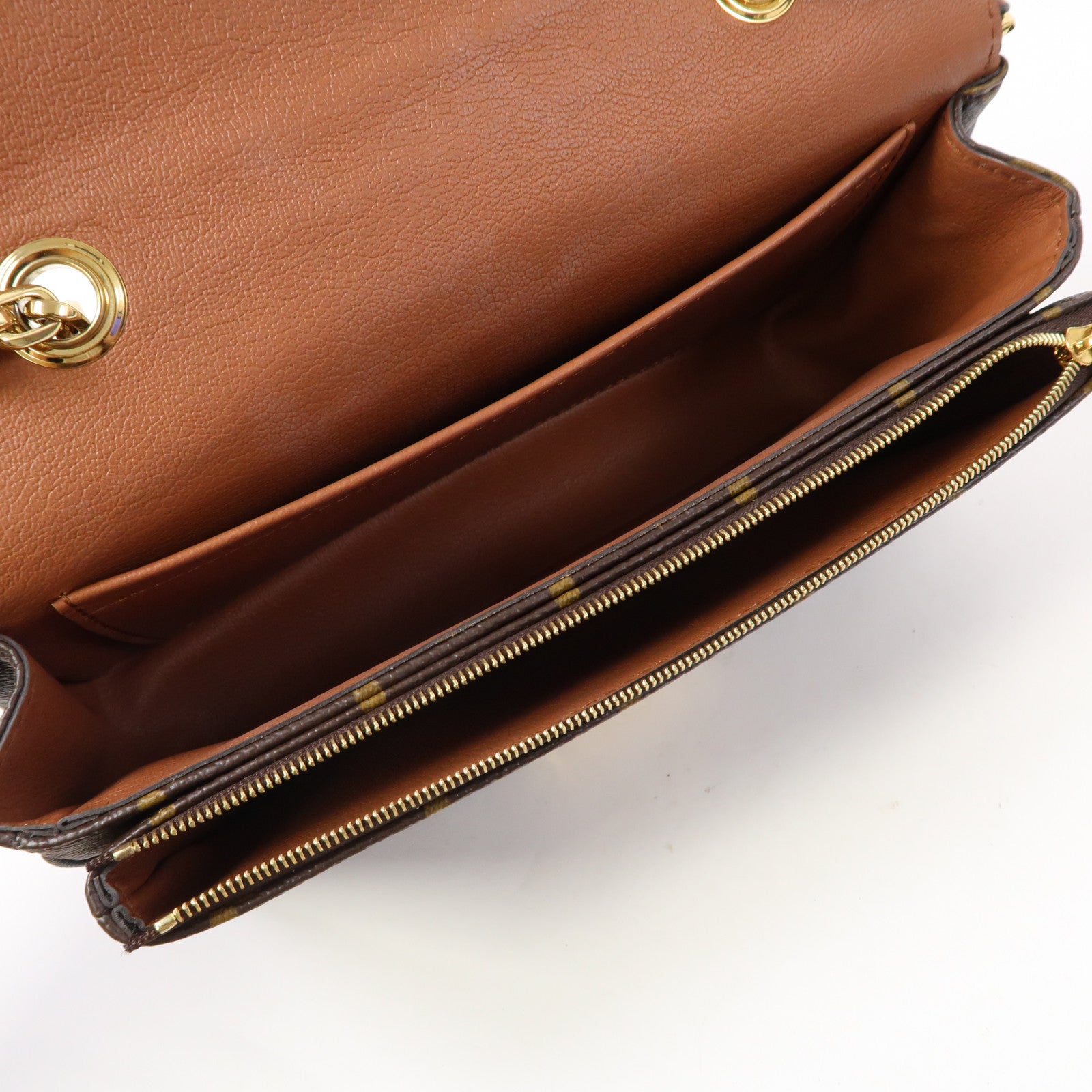LOUIS VUITTON Monogram Marceau金扣鏈帶肩背袋啡色