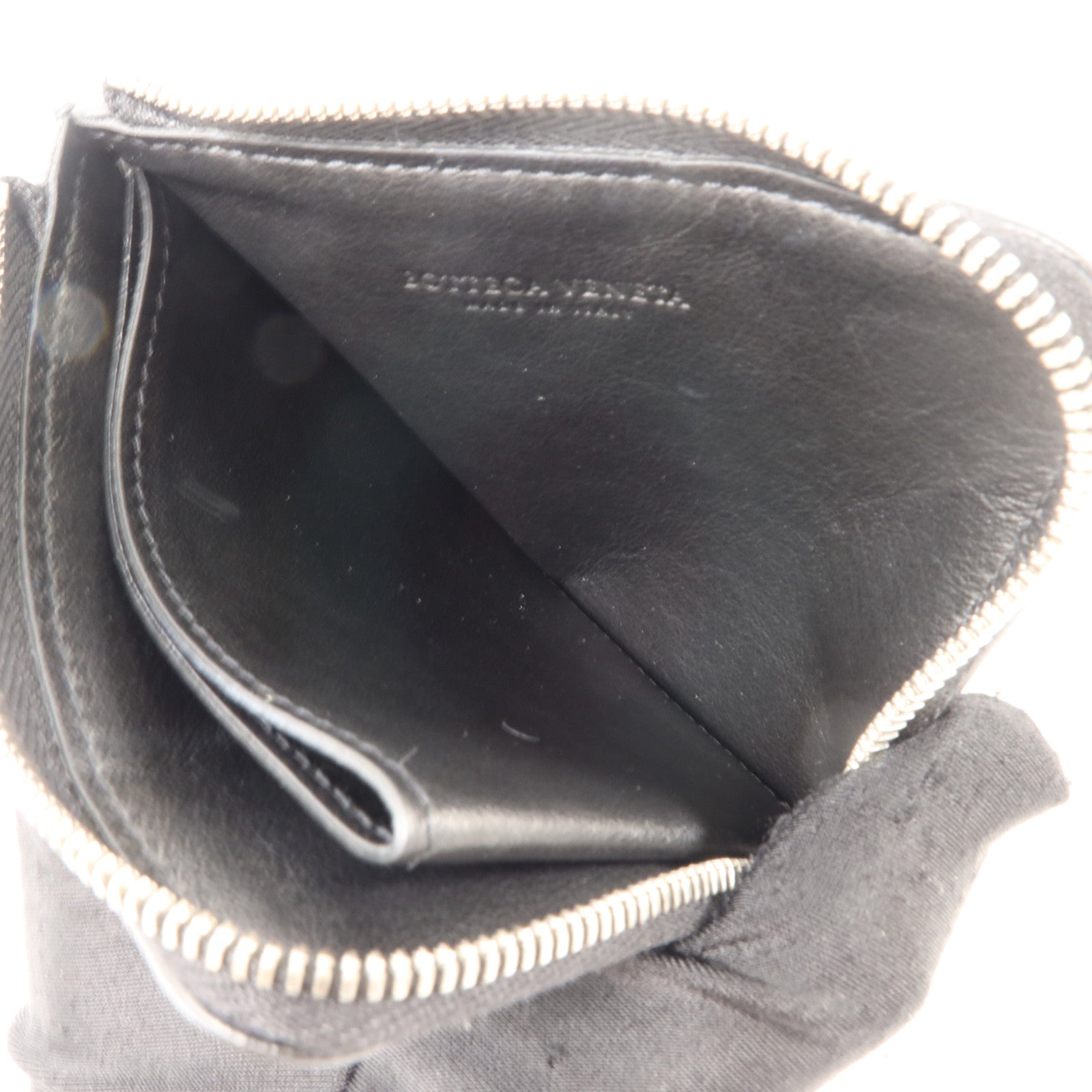 BOTTEGA VENETA 織紋皮革Wallet銀扣錢包