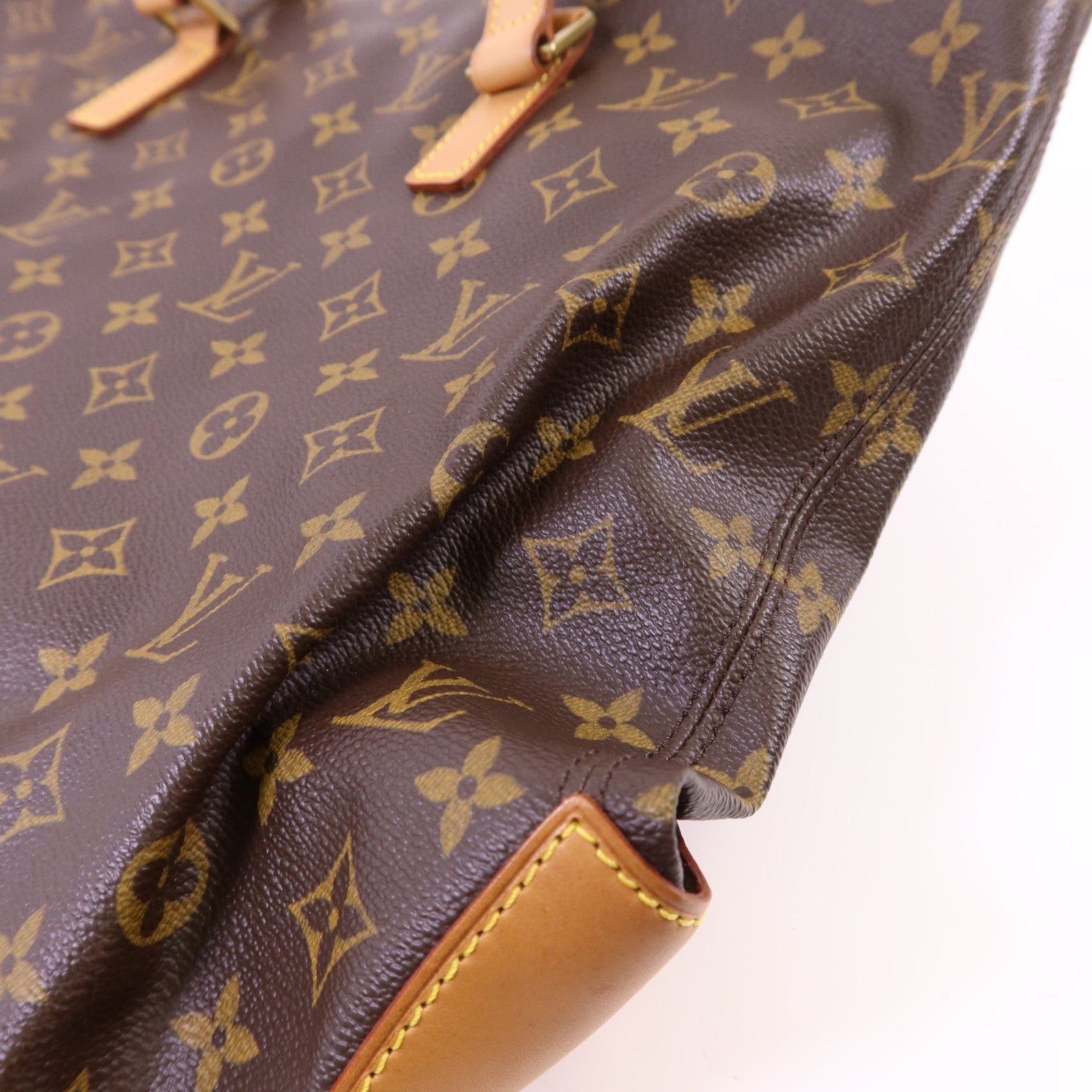 LOUIS VUITTON Monogram Cabas Mezzo金扣肩背袋棕色