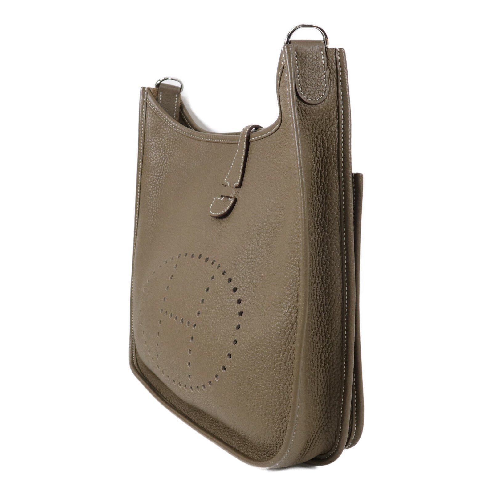 HERMES Clemence皮革Evelyne PM 肩背袋Etoupe