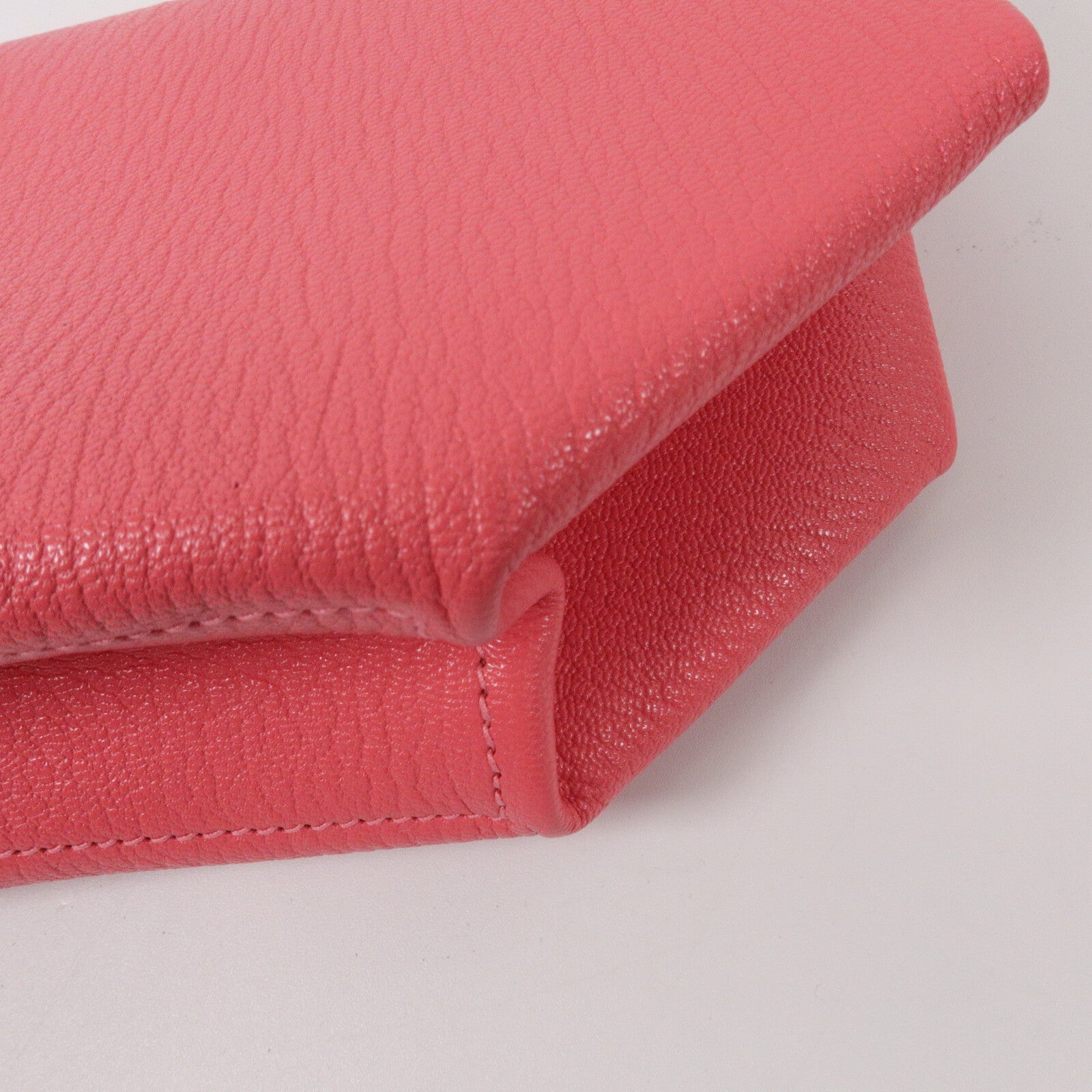 HERMES Chevre皮革Opli Clutch手提包Rose Lipstick