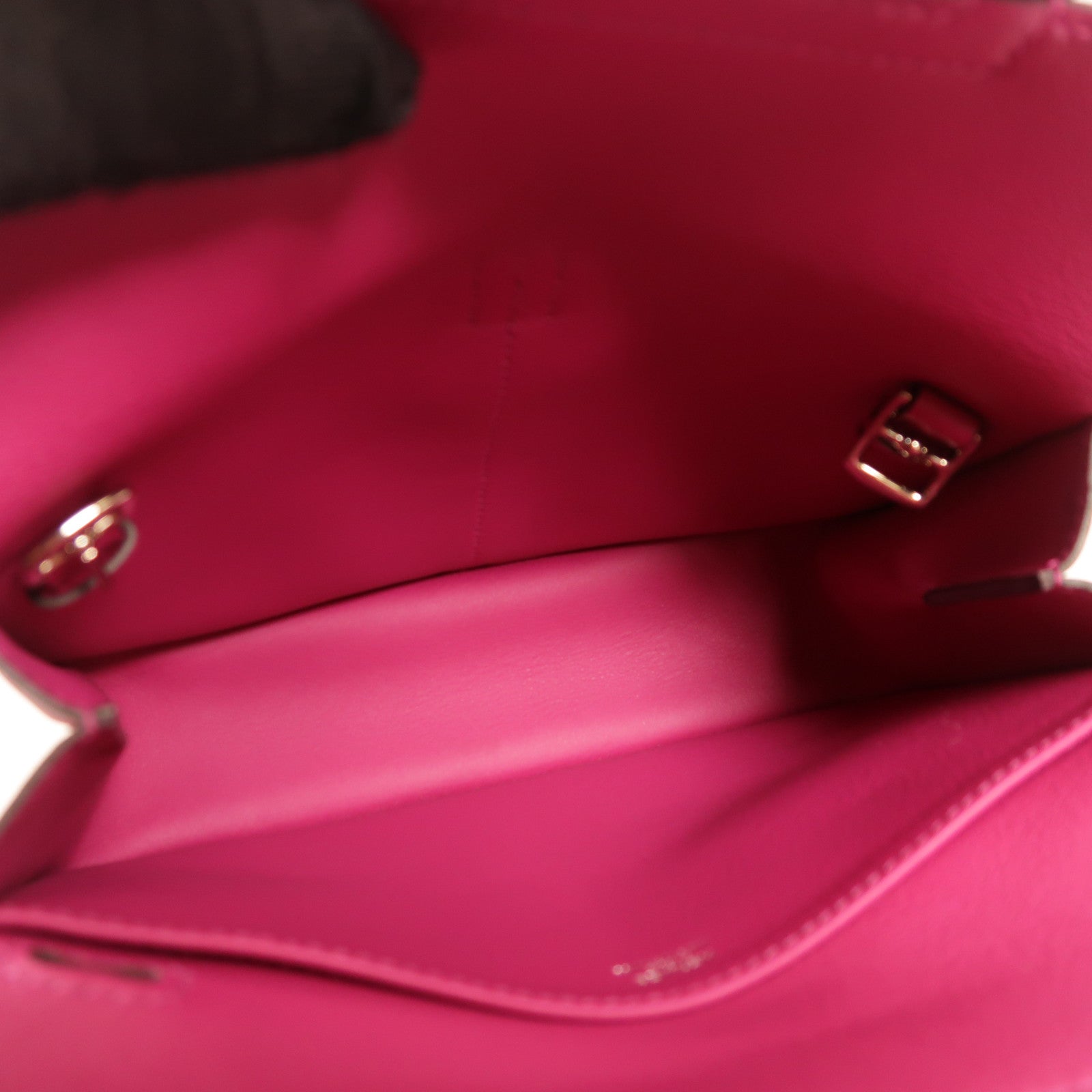 HERMES【激減優惠】 Swift皮革Mini Halzan銀扣手挽肩背兩用袋Rose Pourpre