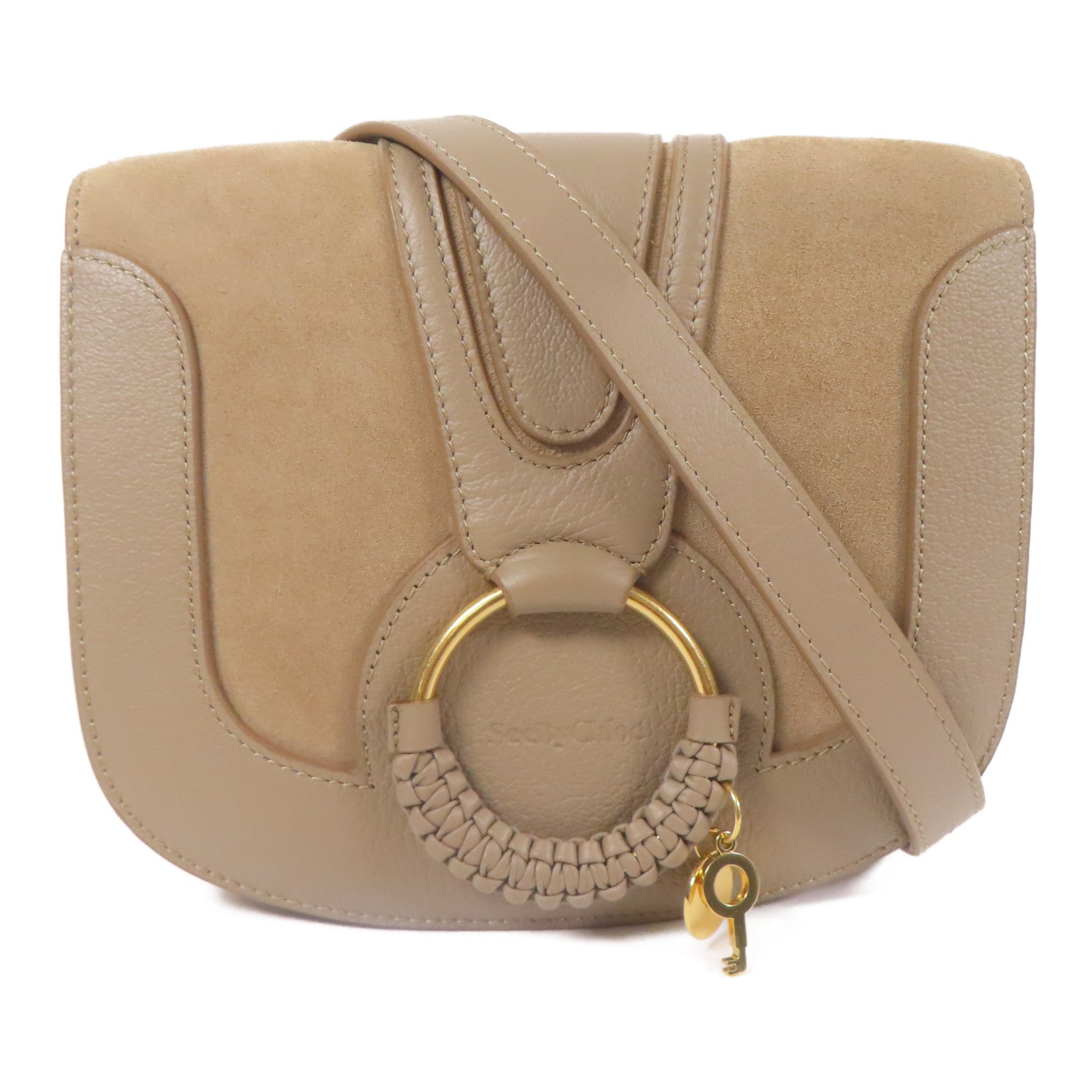 SEE BY CHLOE 麂皮/牛皮皮革Shoulder Bag金扣肩背袋