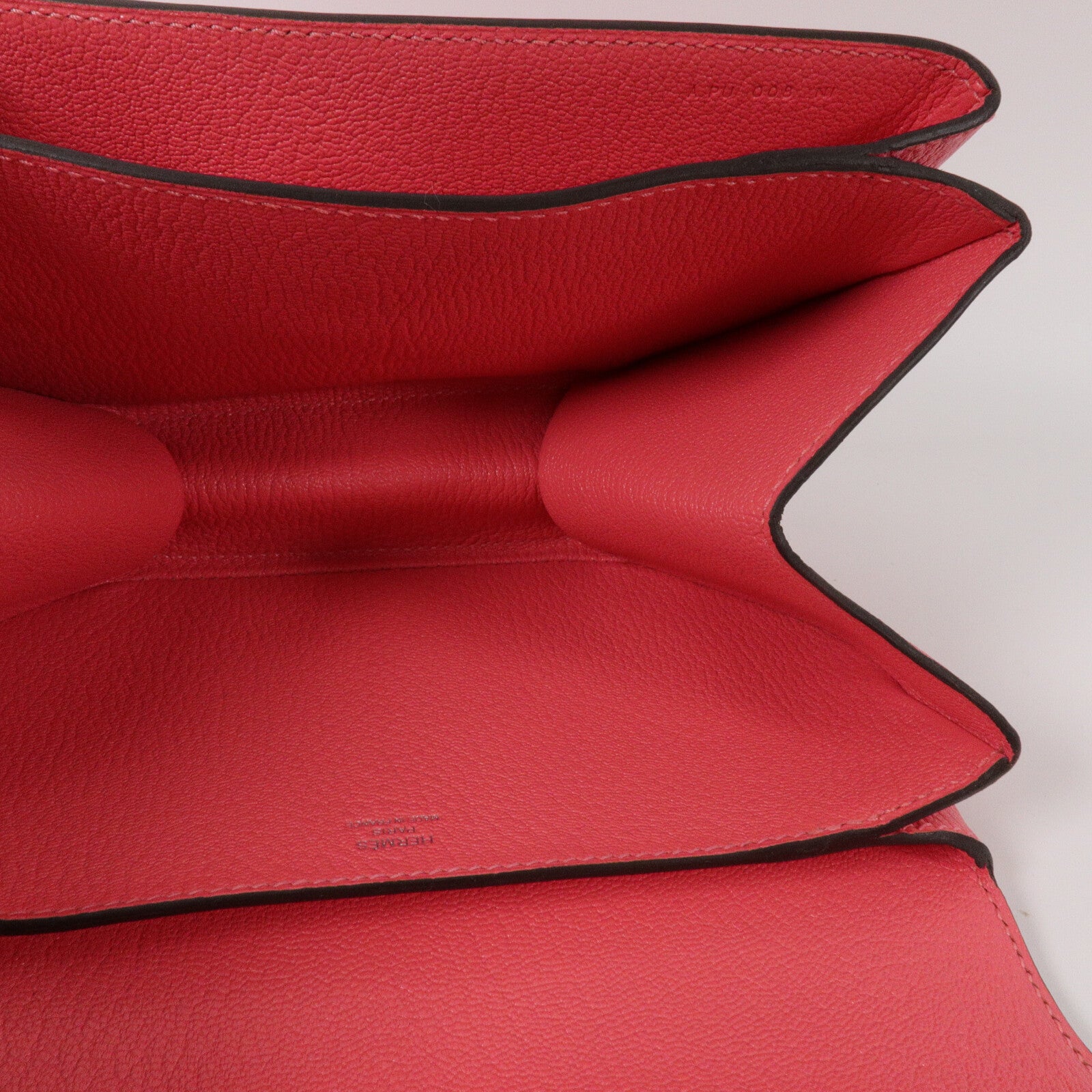 HERMES Chevre皮革Opli Clutch手提包Rose Lipstick