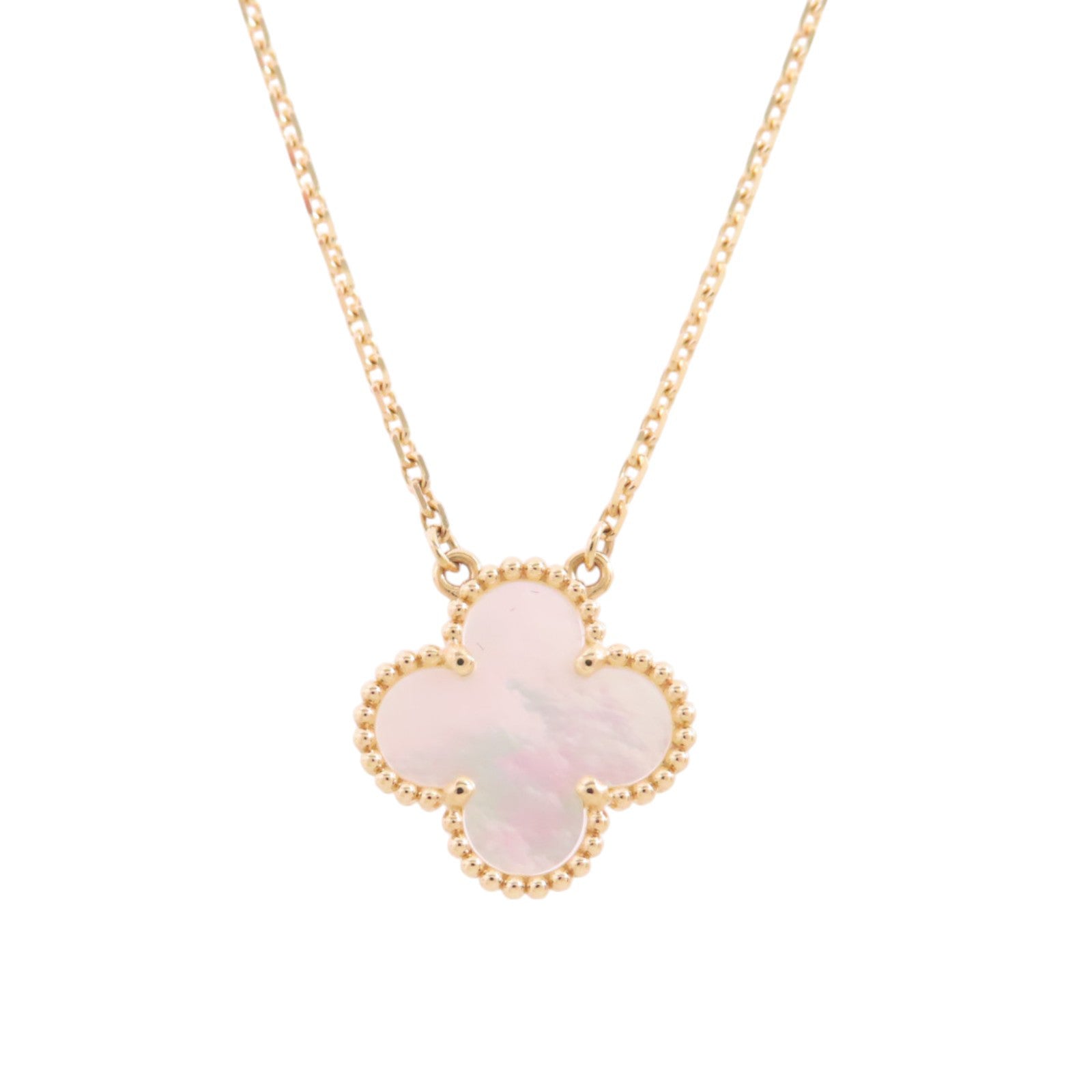 Van Cleef & Arpels 18K玫瑰金/珍珠母Vintage Alhambra MOP Pendant Necklace項鏈