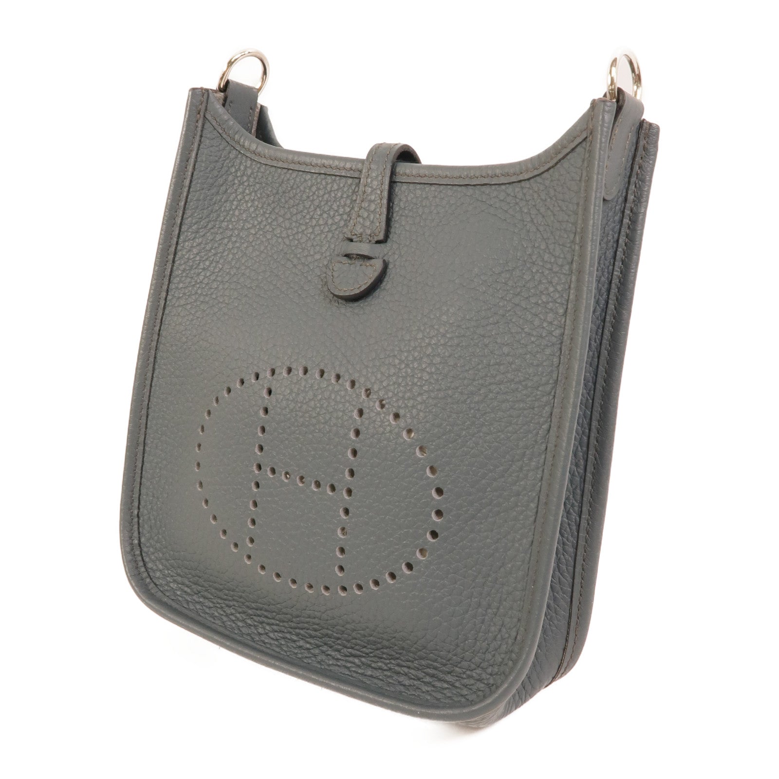 HERMES Clemence皮革Evelyne TPM肩背袋Bleu Orage