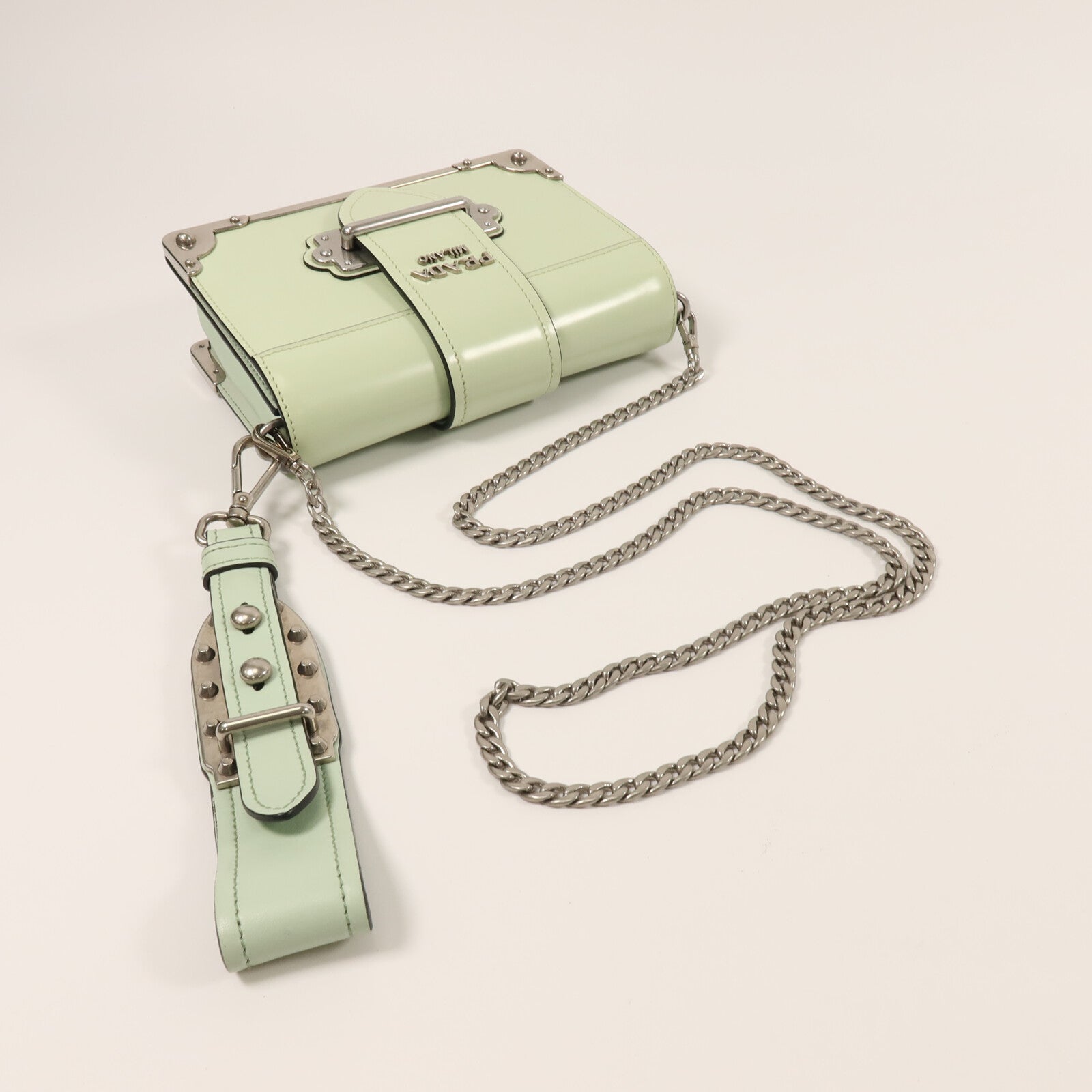 PRADA 牛皮皮革Cahier鏈帶肩背袋