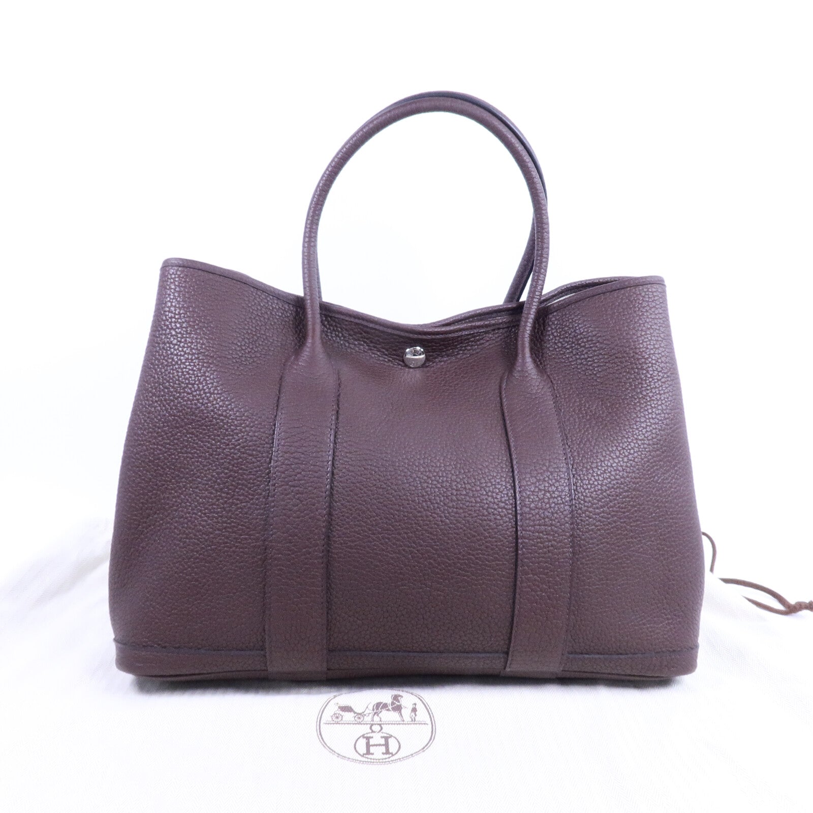 HERMES Negonda皮革Garden Party PM手挽袋Rouge Sellier