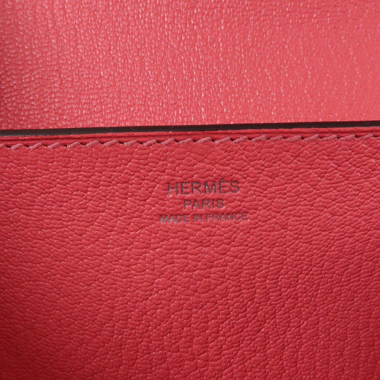 HERMES Chevre皮革Opli Clutch手提包Rose Lipstick
