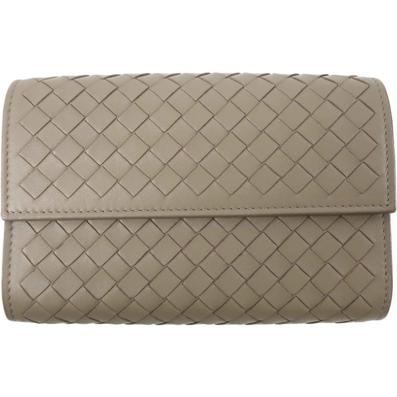 BOTTEGA VENETA 羊皮皮革Wallet銀扣錢包灰色