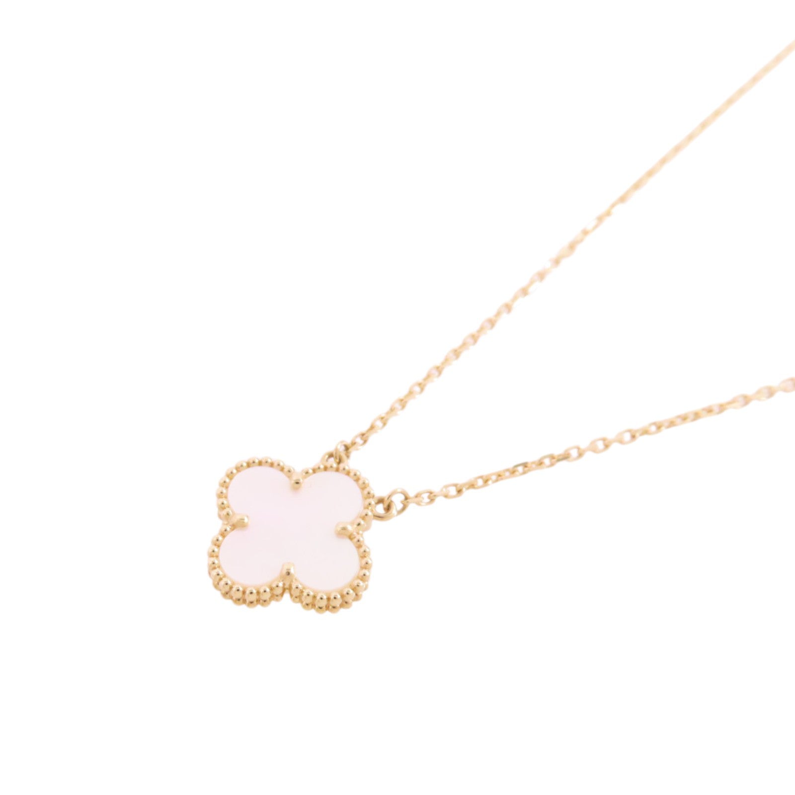 Van Cleef & Arpels 18K玫瑰金/珍珠母Vintage Alhambra MOP Pendant Necklace項鏈