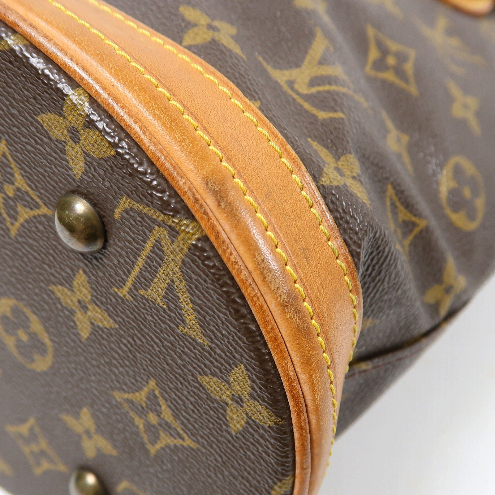 LOUIS VUITTON Monogram Bucket PM金扣肩背袋啡色