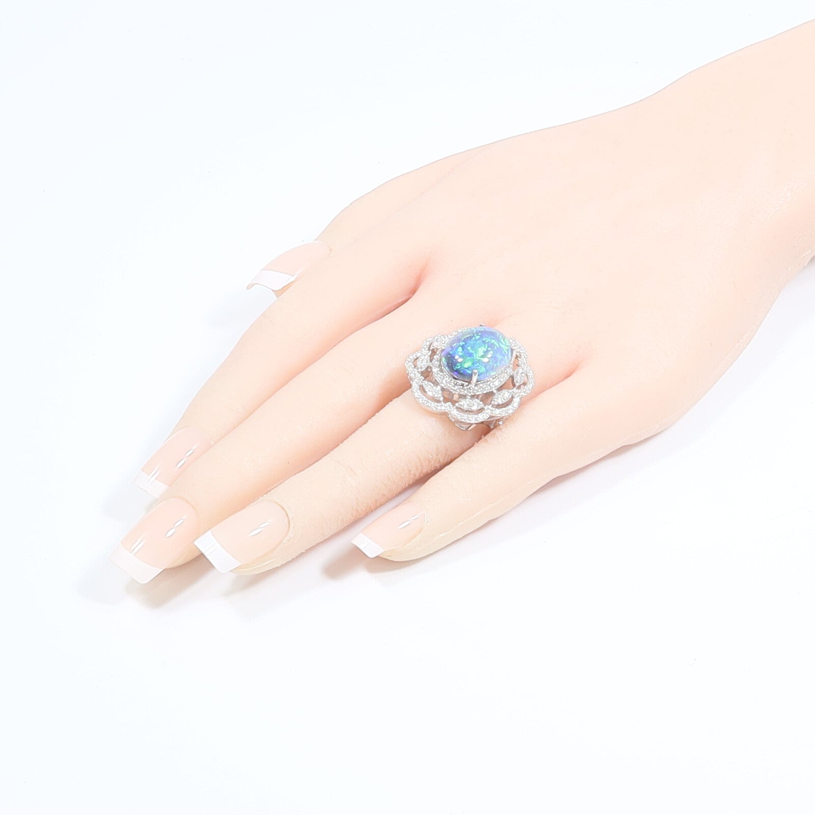 JEWELRY 18K白金Opal Diamond Ring蛋白石/鑽石戒指