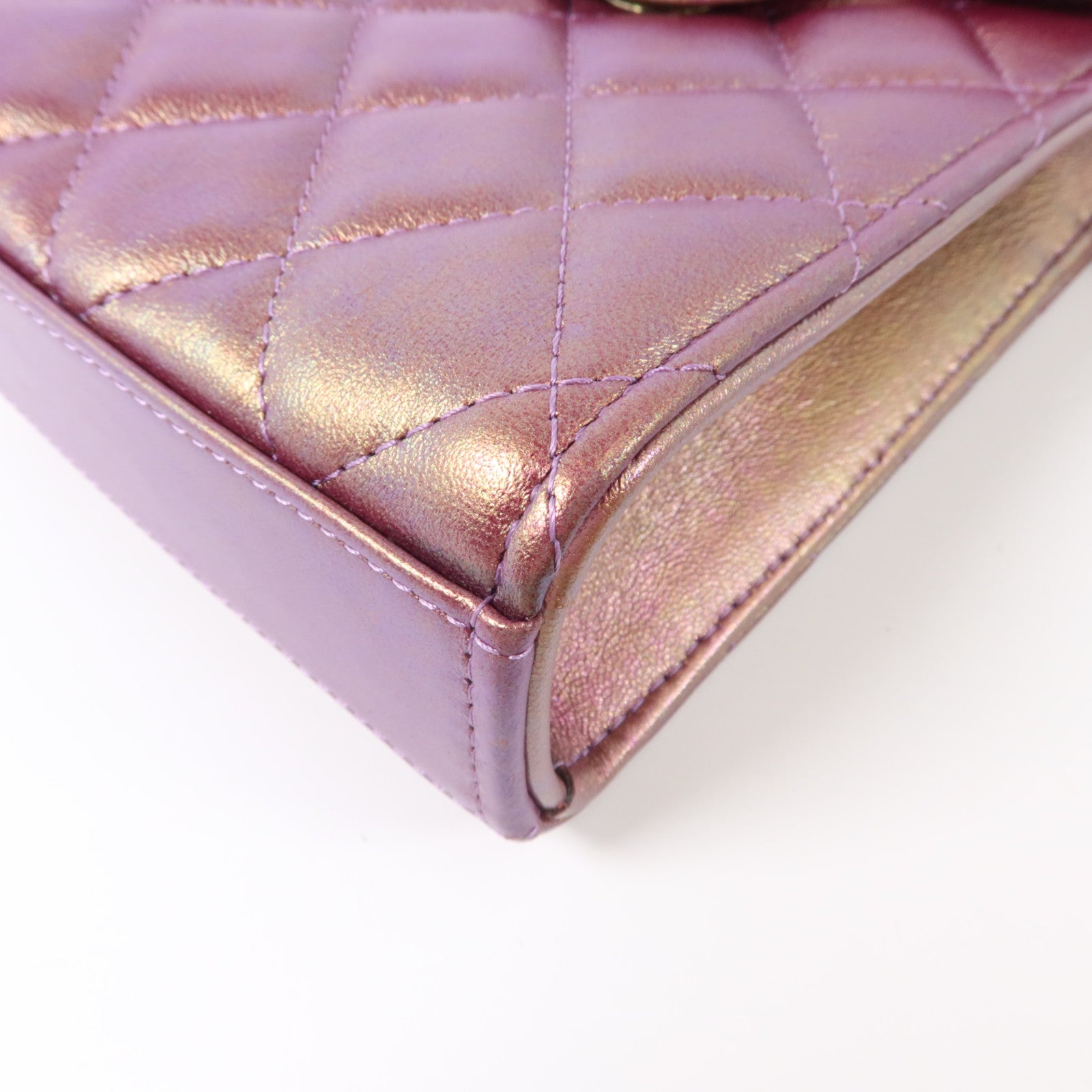 CHANEL 羊皮皮革Phone Bag金扣鏈帶肩背袋
