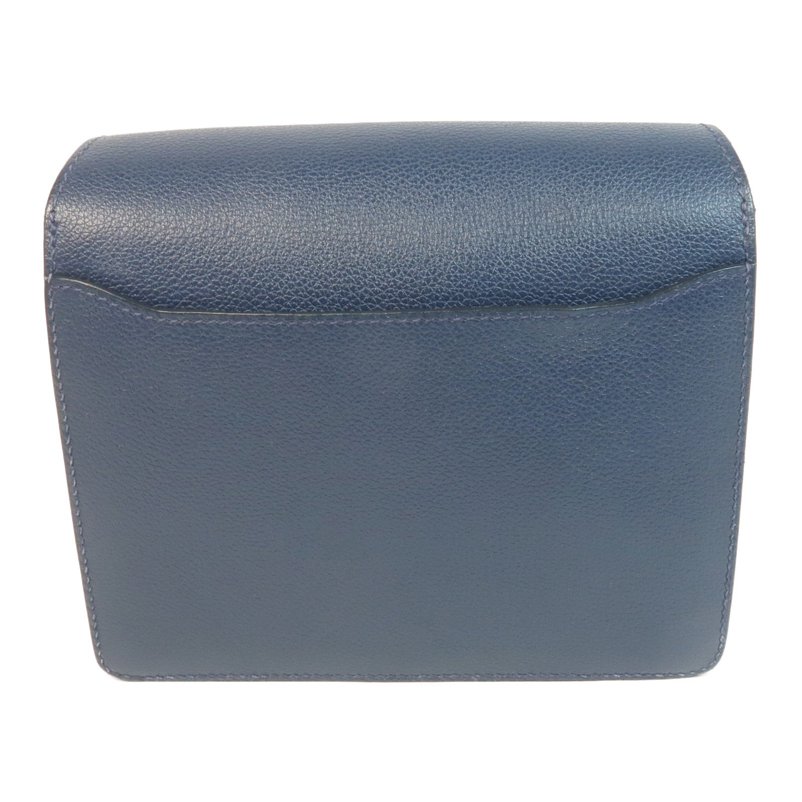 HERMES Evercolor皮革Mini Roulis金扣肩背袋Bleu Brighton