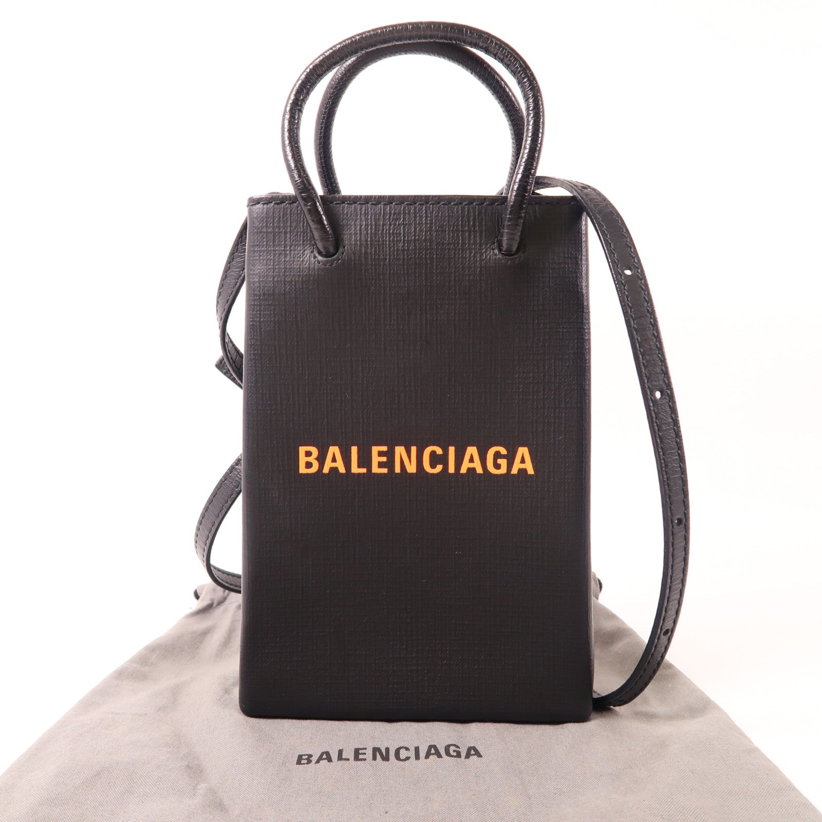 BALENCIAGA 【激減優惠】牛皮皮革2 Way Shoulder銀扣手挽肩背兩用袋