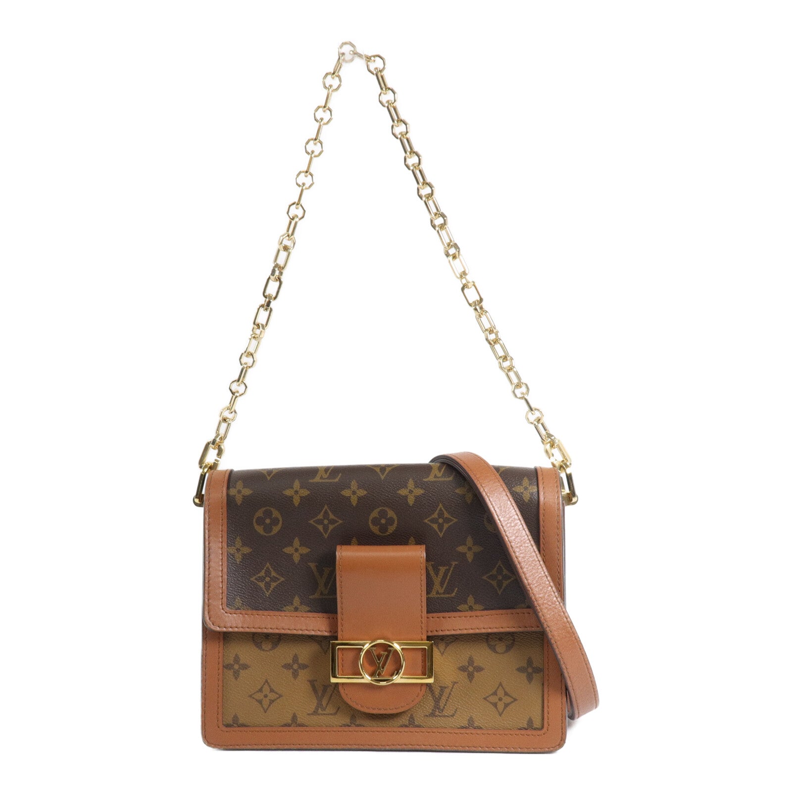 LOUIS VUITTON Monogram/Monogram Reverse Dauphine MM手挽肩背兩用袋