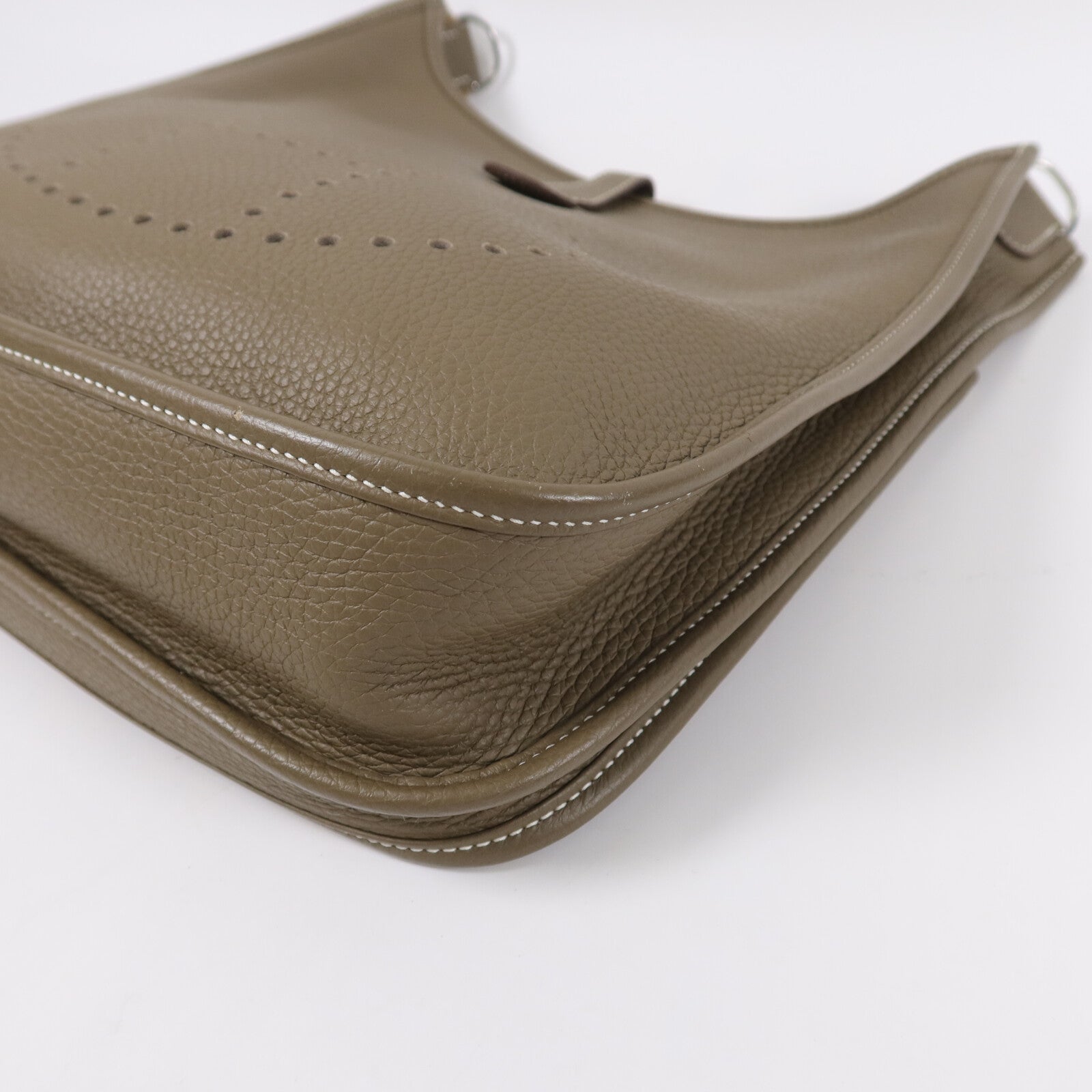 HERMES Clemence皮革Evelyne PM 肩背袋Etoupe