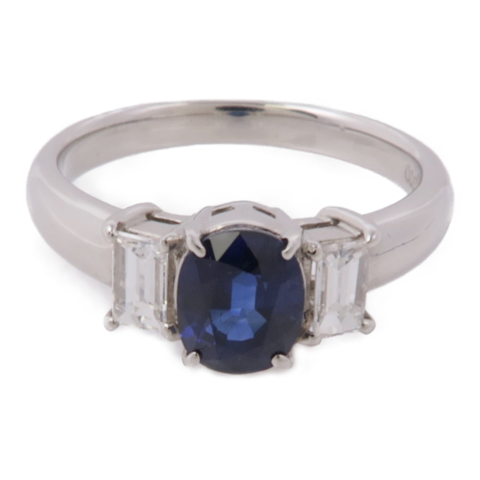 JEWELRY PT900鉑金Sapphire/Diamond Ring藍寶石/鑽石戒指US#5.25