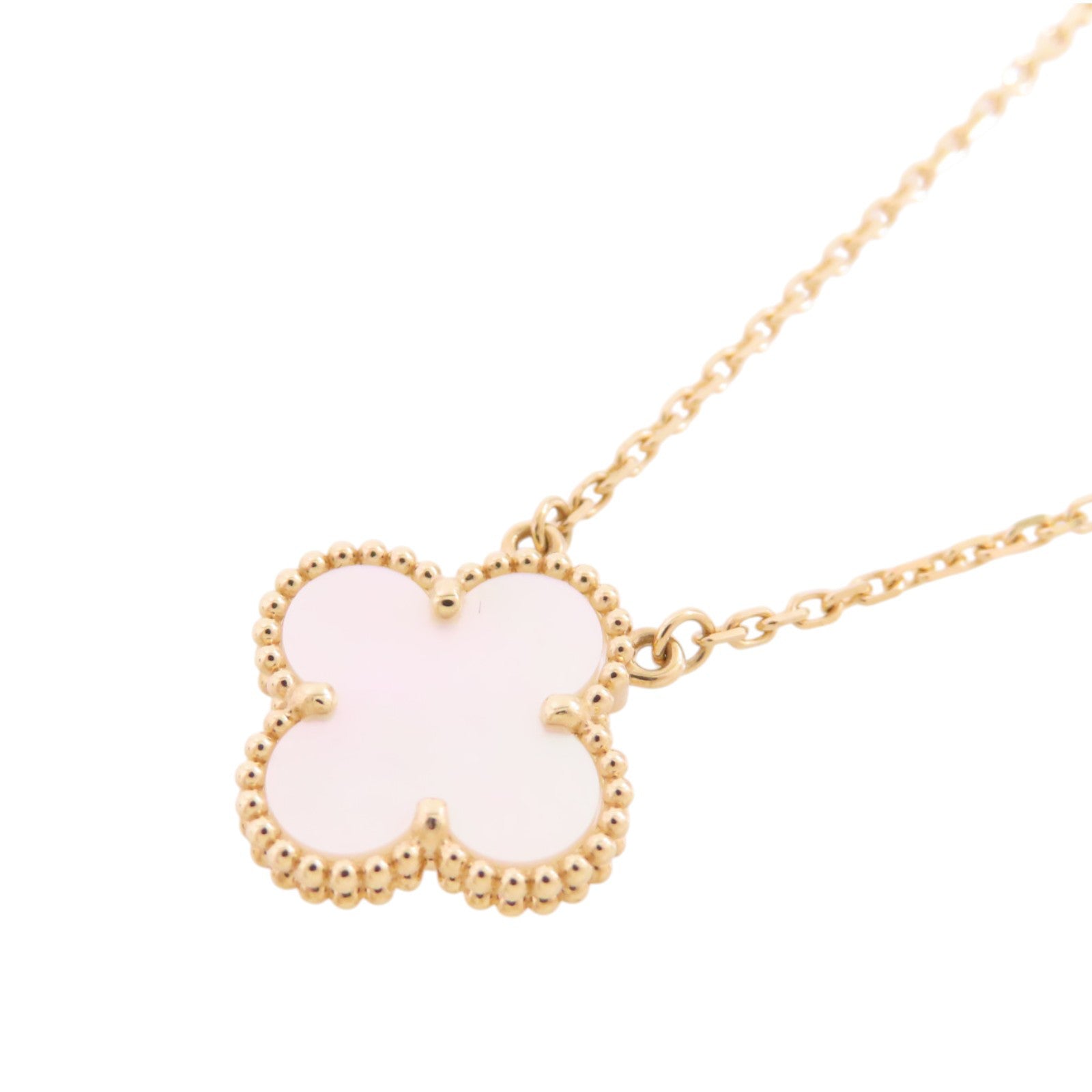 Van Cleef & Arpels 18K玫瑰金/珍珠母Vintage Alhambra MOP Pendant Necklace項鏈