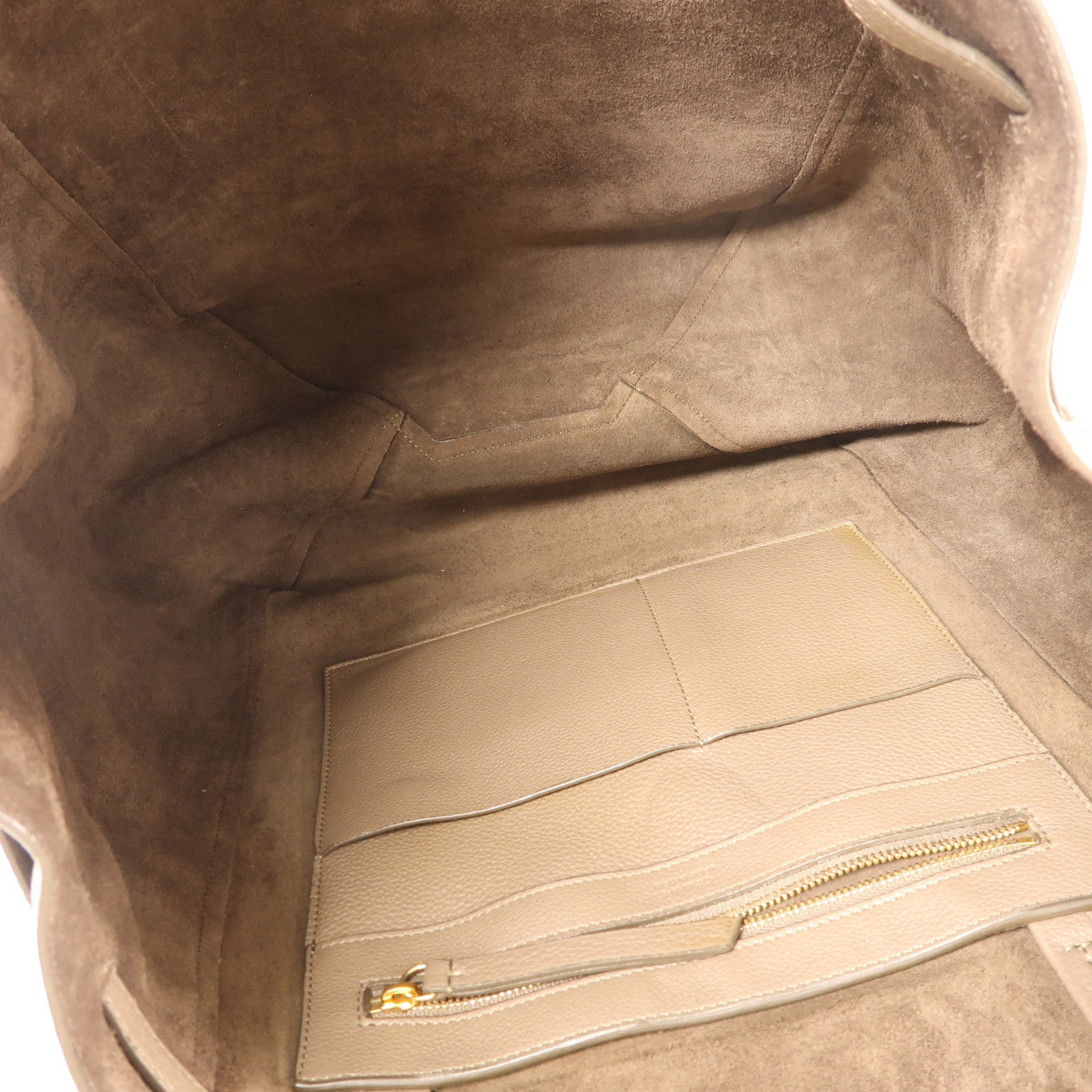 CELINE 牛皮皮革Tote Bag肩背袋灰色