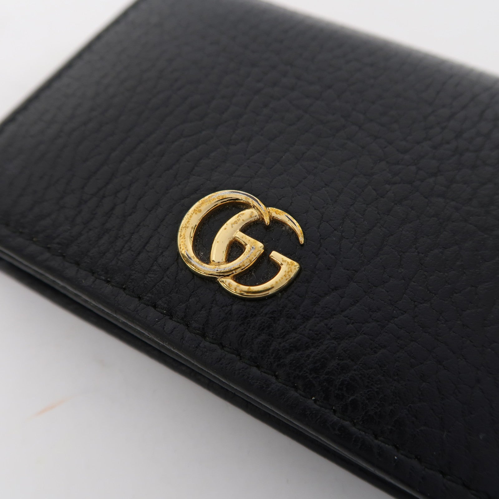 GUCCI 牛皮皮革GG Marmont Wallet金扣錢包黑色