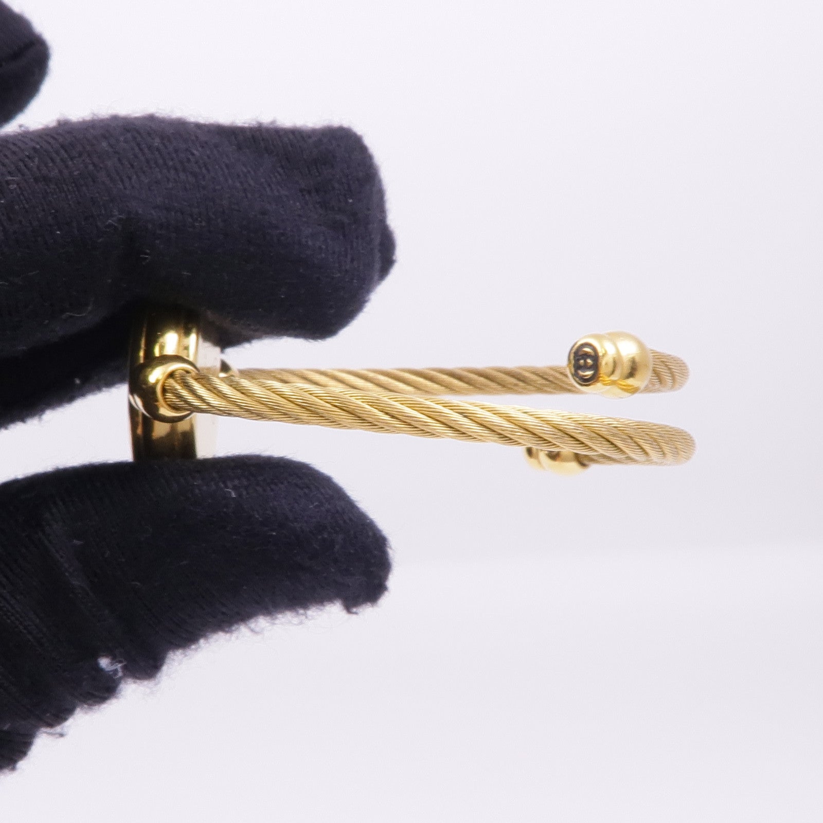 GUCCI Black Dial Gold Bangle Watch 27002.L