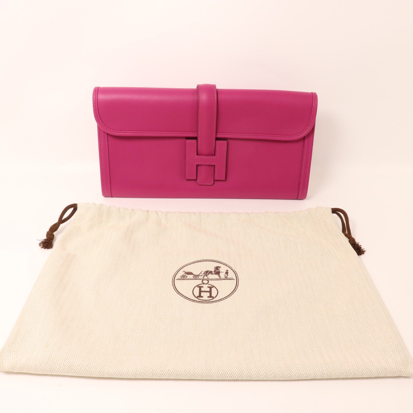 HERMES Swift皮革Jige Elan 29手拿包Rose Purple
