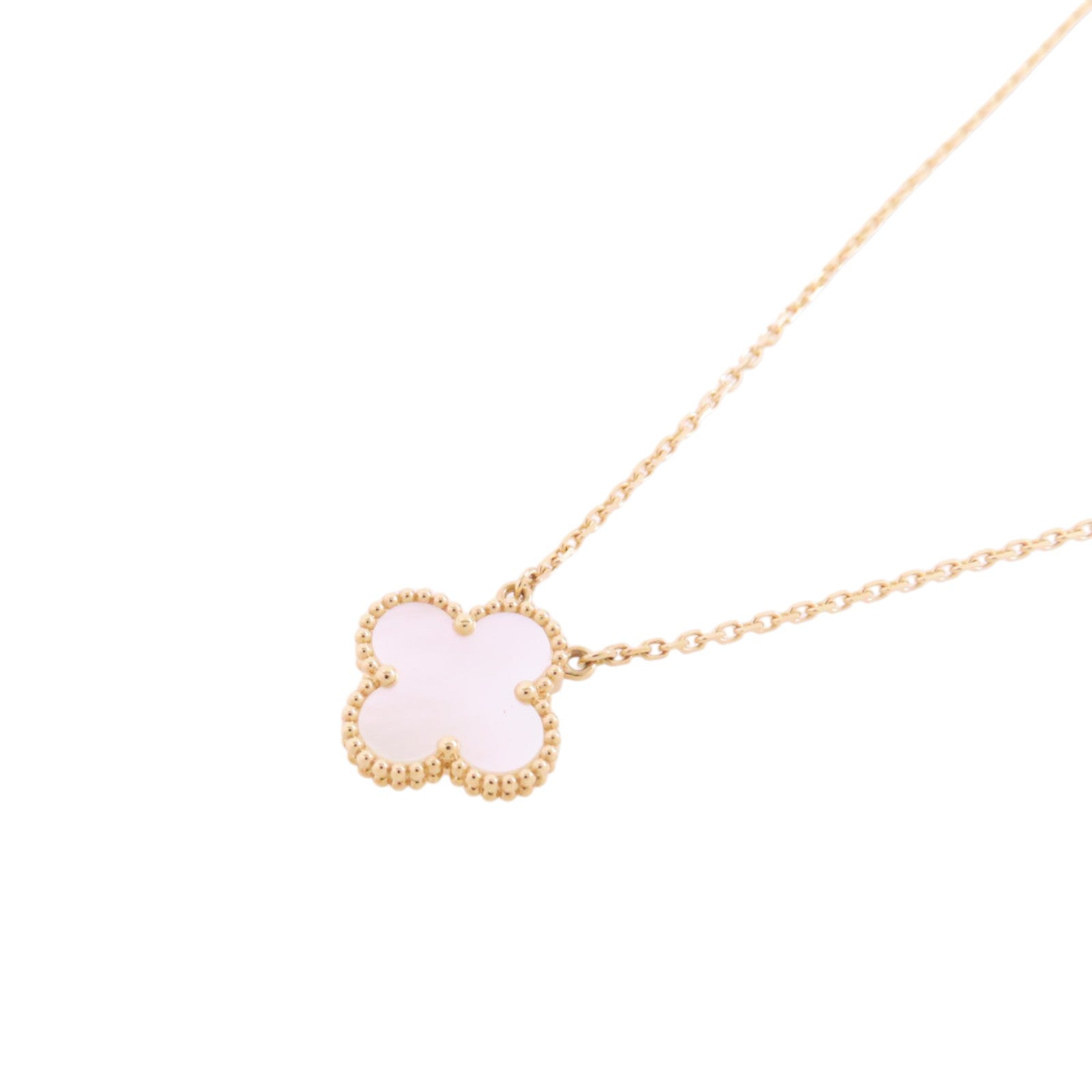 Van Cleef & Arpels 18K玫瑰金/珍珠母Vintage Alhambra MOP Pendant Necklace項鏈