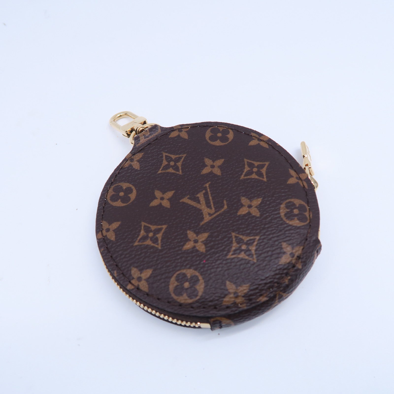 LOUIS VUITTON Monogram Pochette Accessoires金扣手挽肩背兩用袋啡色/粉紅色