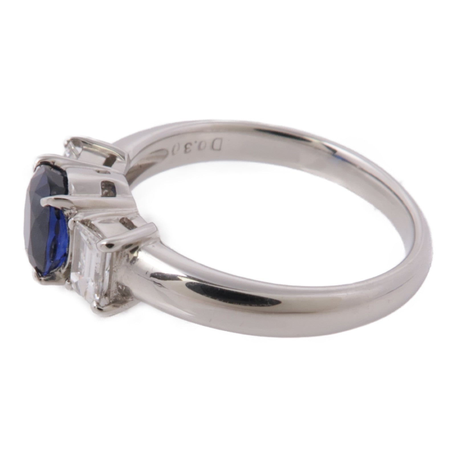 JEWELRY PT900鉑金Sapphire/Diamond Ring藍寶石/鑽石戒指US#5.25