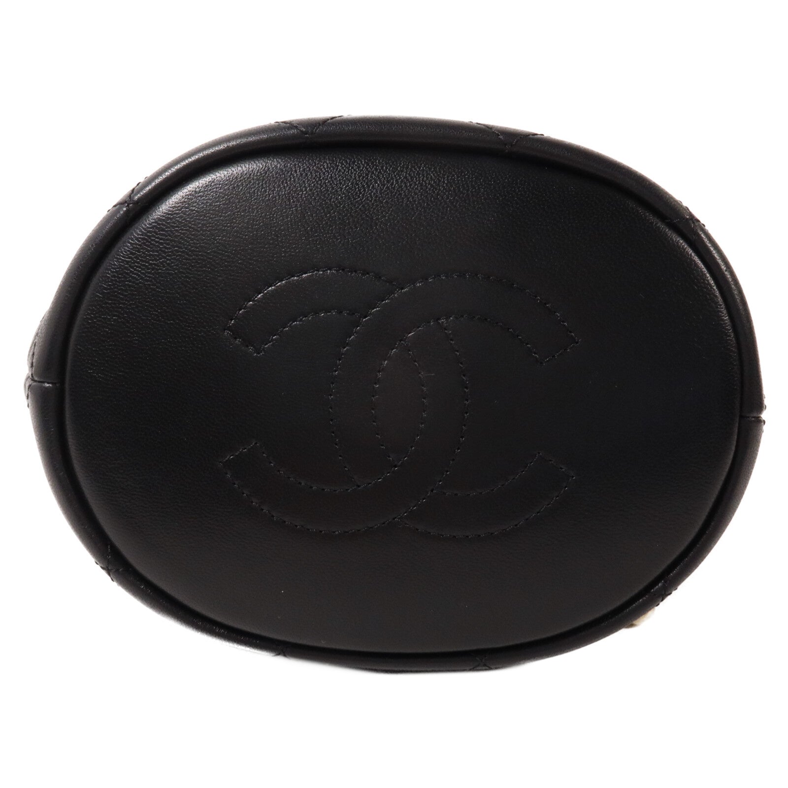CHANEL 牛皮皮革Bucket Bag鏈帶手挽肩背兩用袋