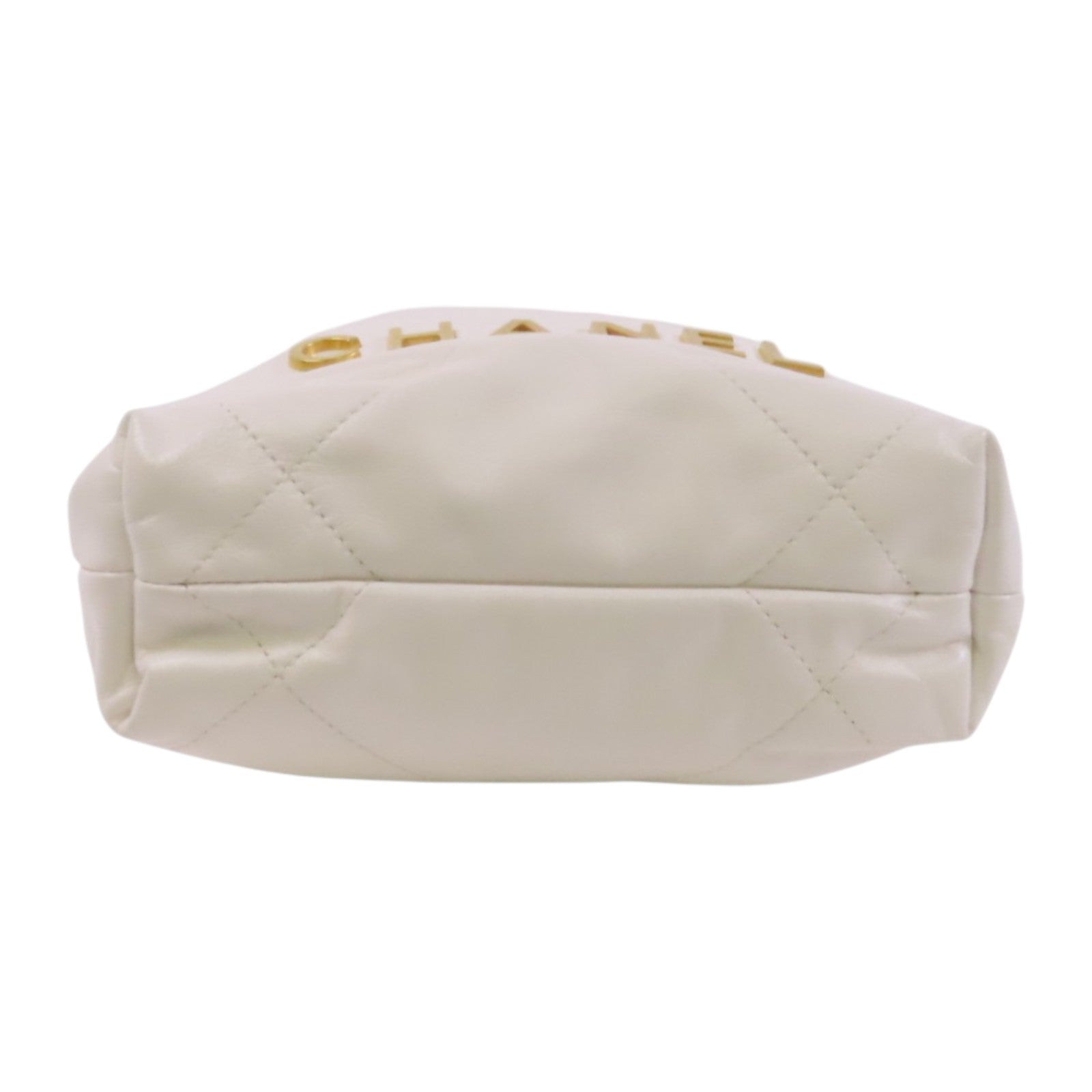 CHANEL 牛皮皮革Mini 22金扣鏈帶手挽肩背兩用袋